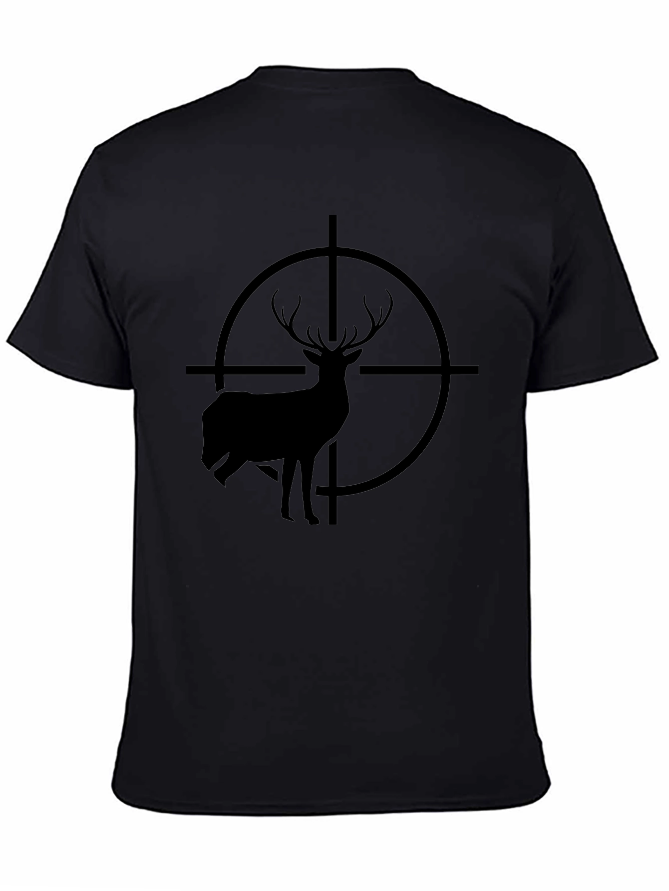 Deer Target Graphic Tee - Black Cotton T-Shirt