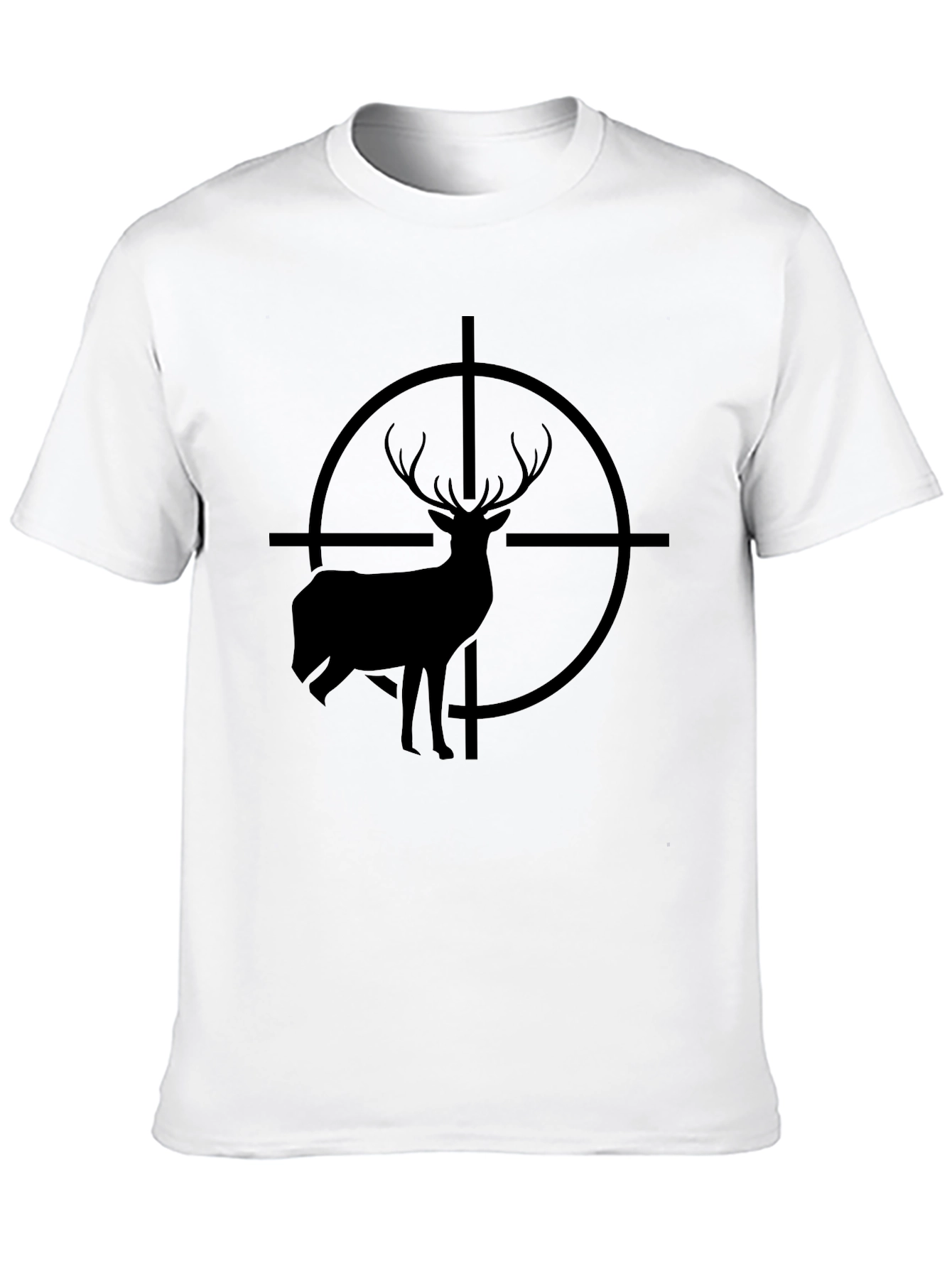 Deer Target Graphic Tee - Black Cotton T-Shirt