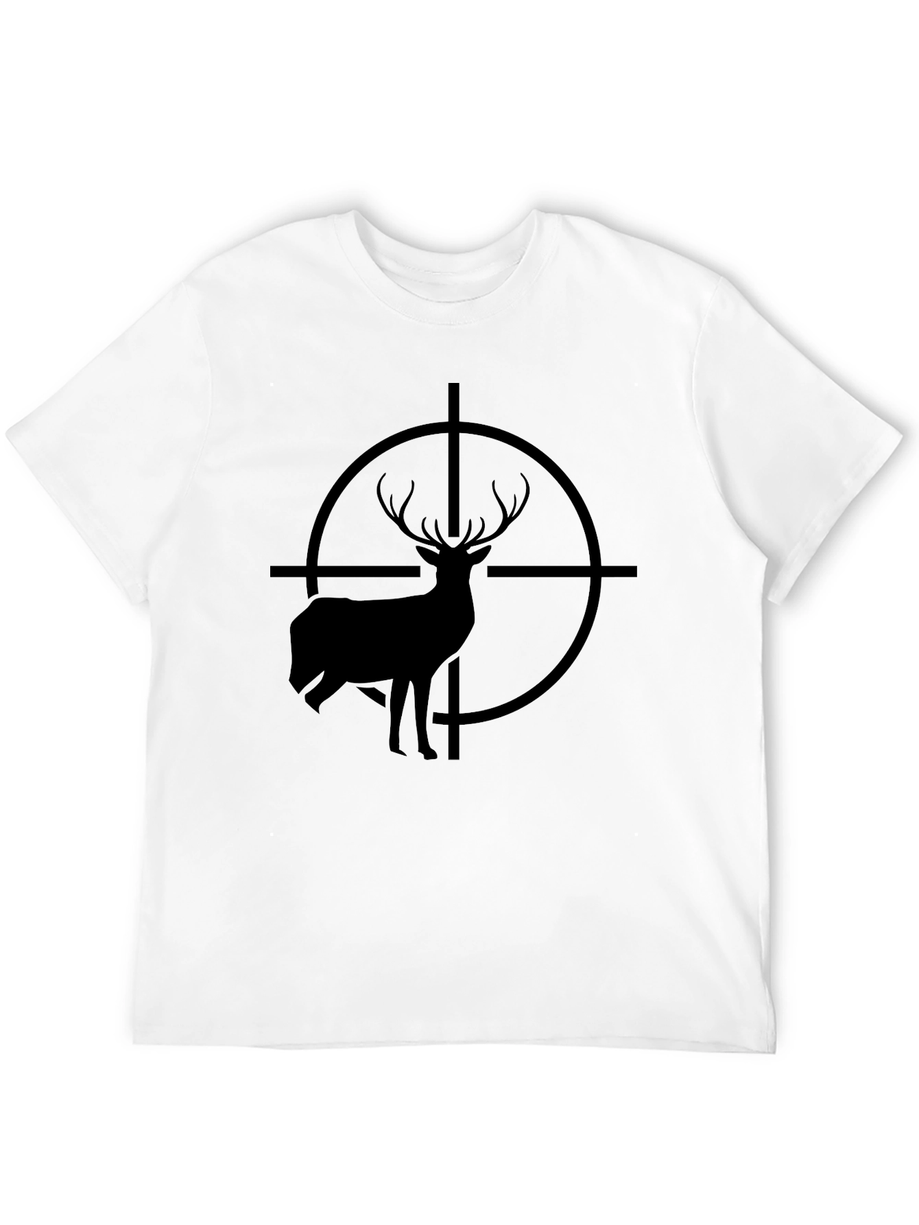 Deer Target Graphic Tee - Black Cotton T-Shirt