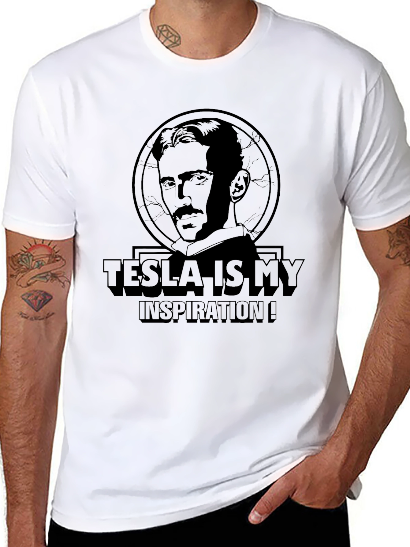 Tesla Inspiration Graphic Tee - Science Innovator T-Shirt