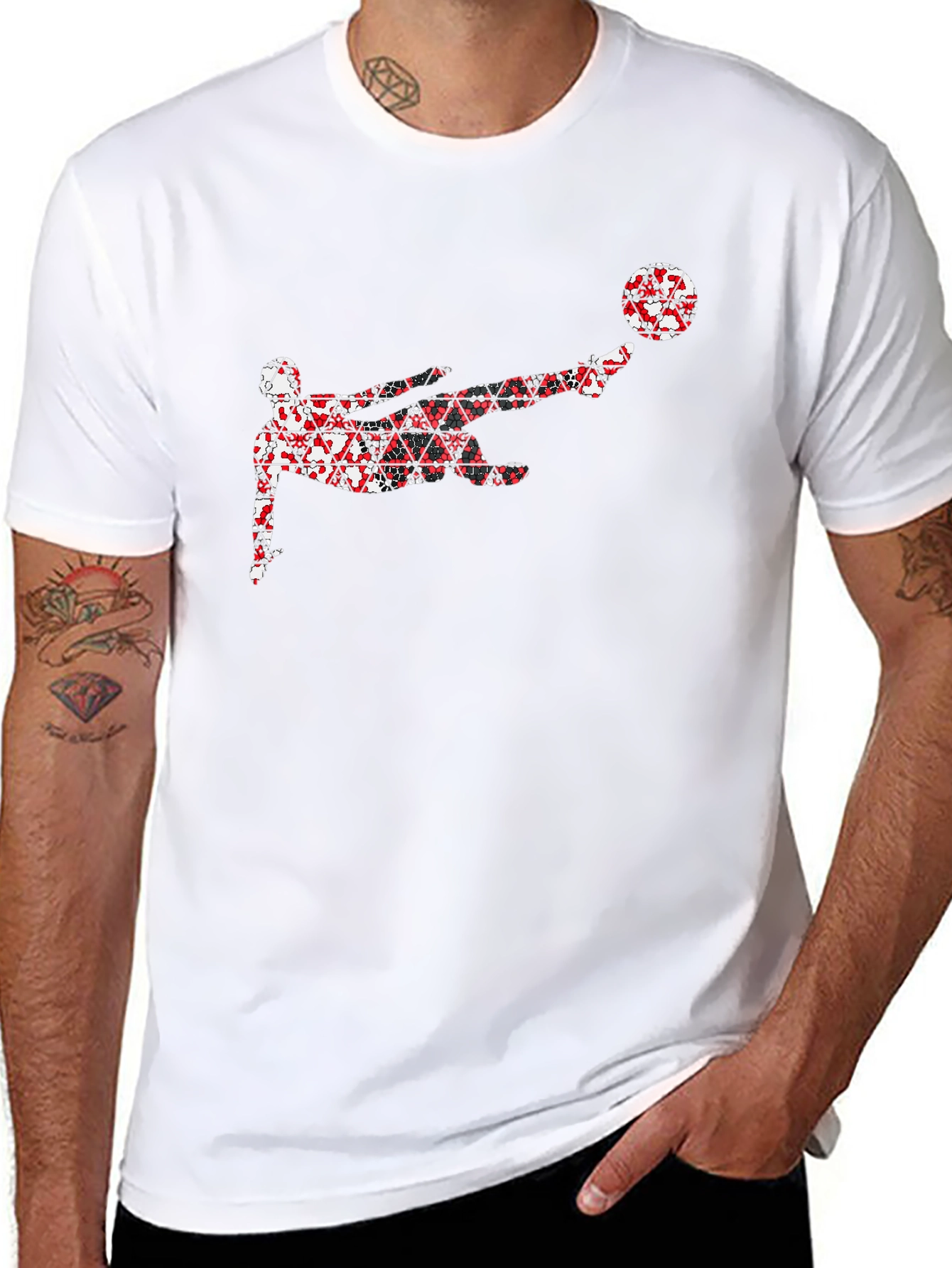 Soccer Kick Graphic Black T-Shirt