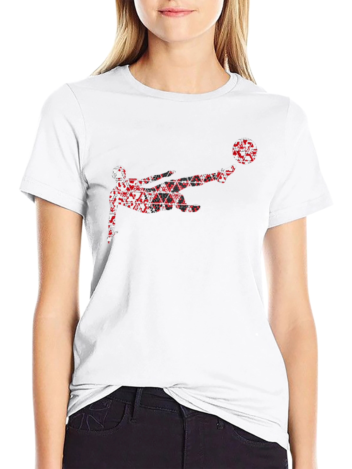 Soccer Kick Graphic Black T-Shirt