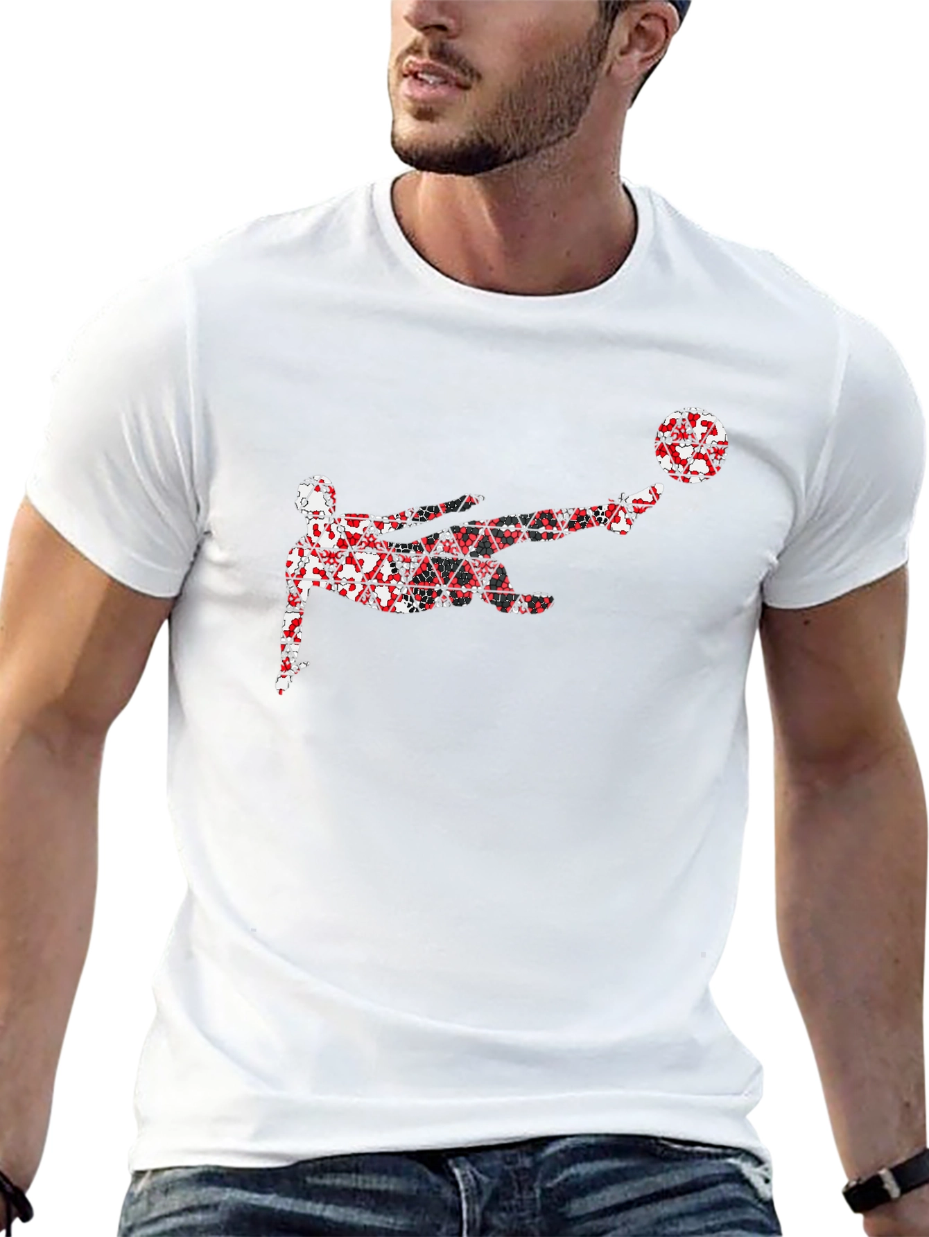 Soccer Kick Graphic Black T-Shirt