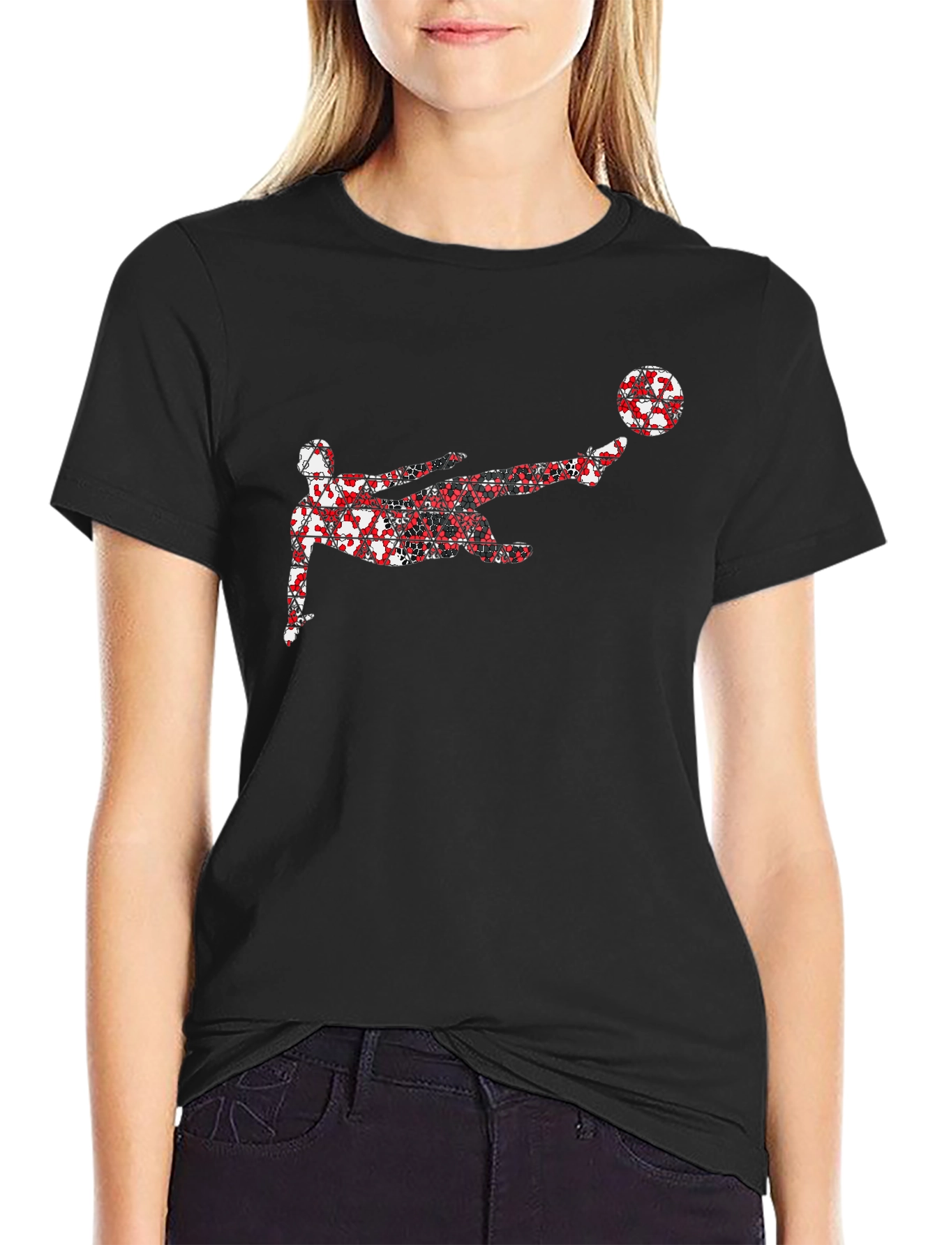 Soccer Kick Graphic Black T-Shirt