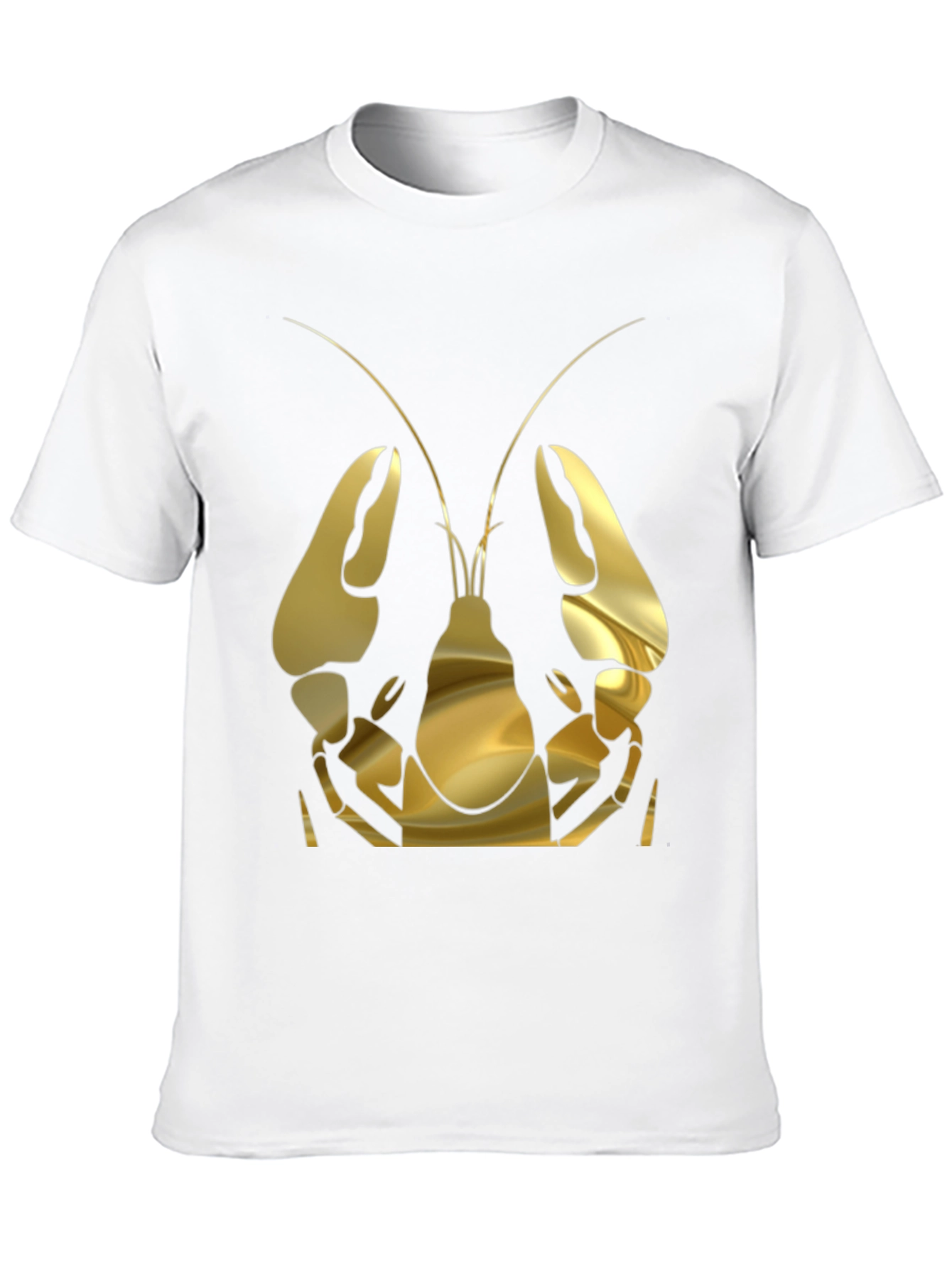Gold Lobster Graphic Tee - Black Cotton