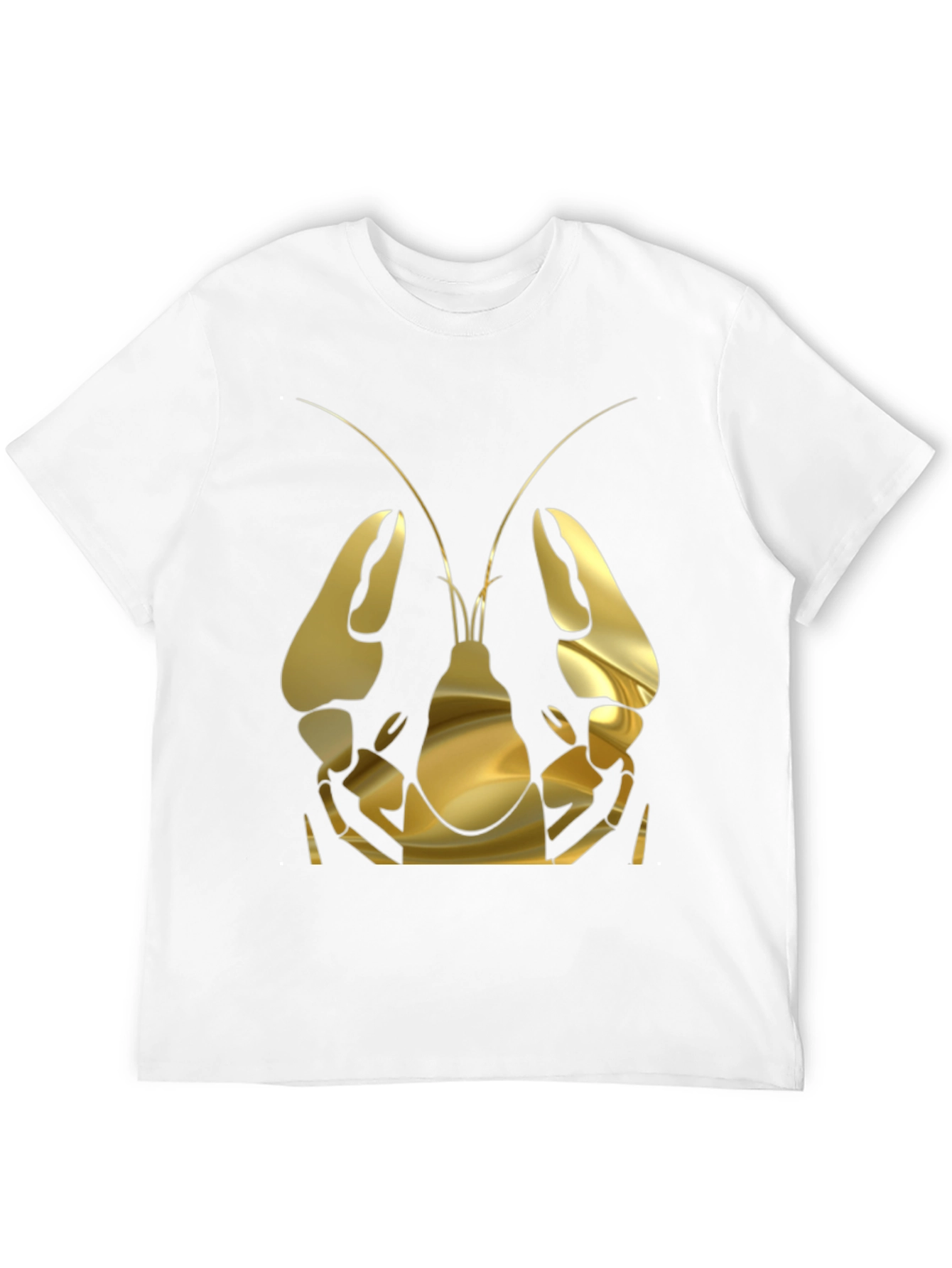 Gold Lobster Graphic Tee - Black Cotton