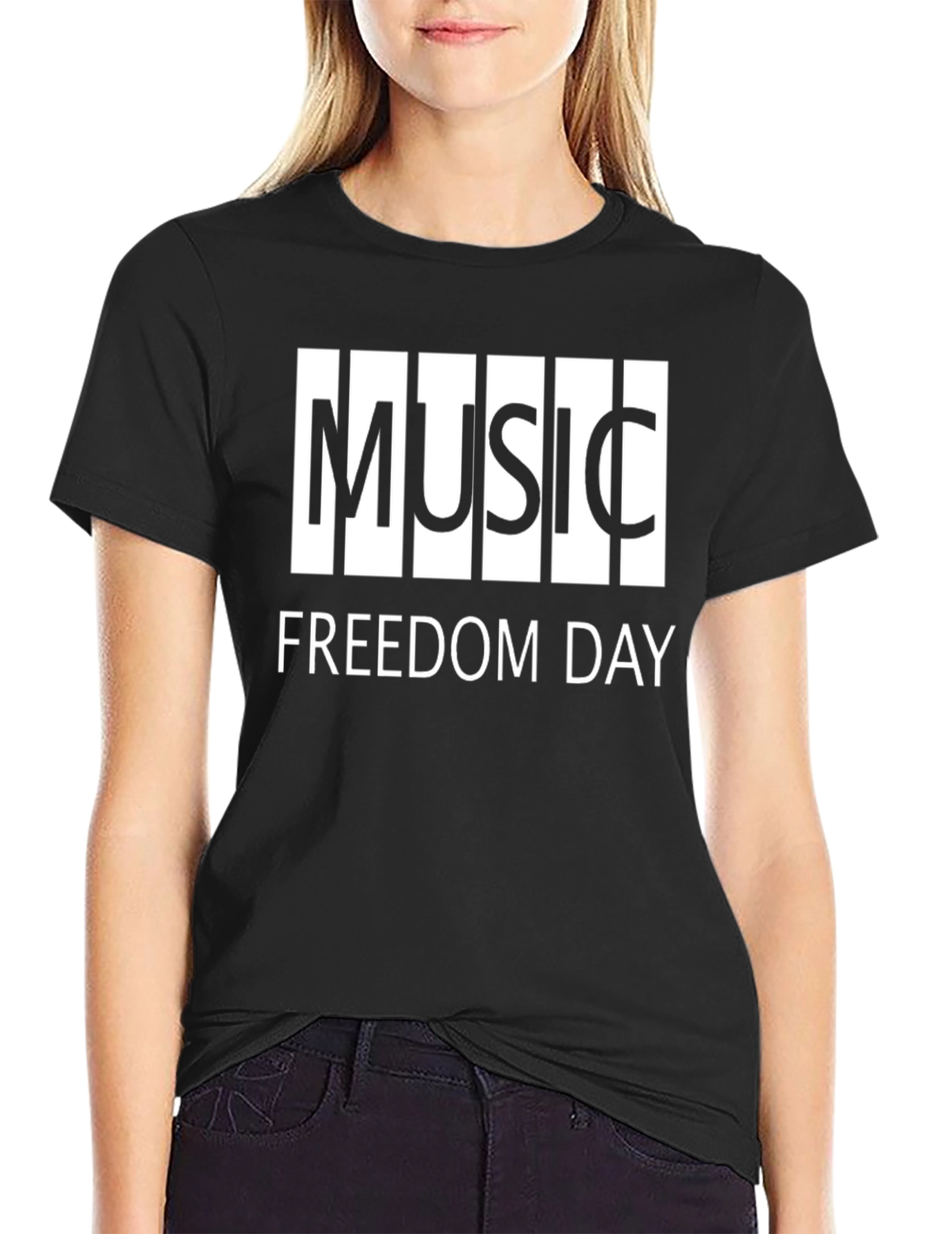 Music Freedom Day Graphic Tee - Black