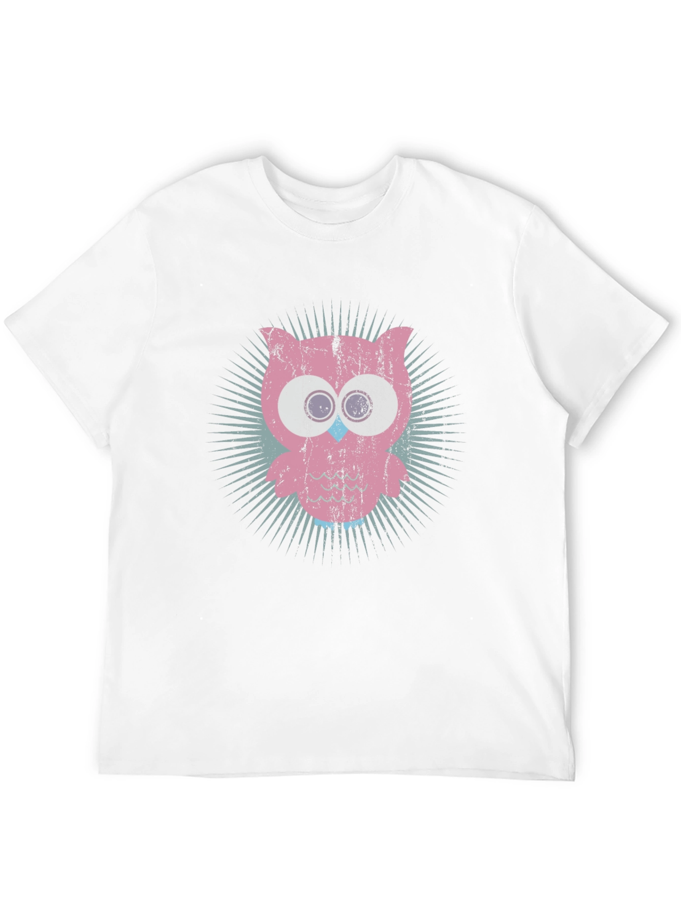 Retro Owl Graphic Tee - Black Cotton Blend T-Shirt