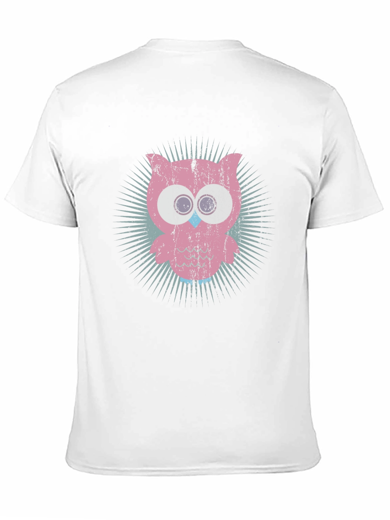 Retro Owl Graphic Tee - Black Cotton Blend T-Shirt