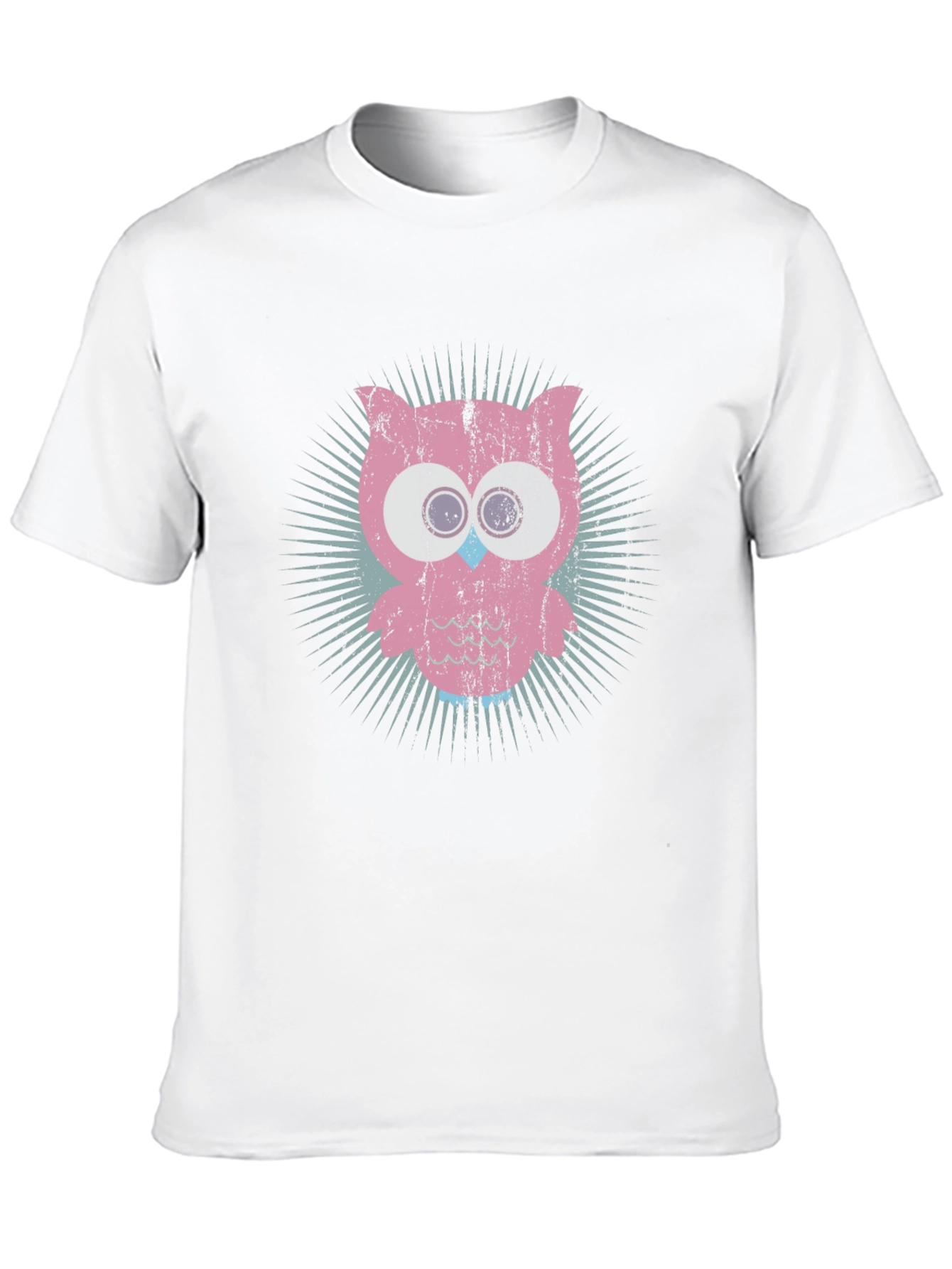 Retro Owl Graphic Tee - Black Cotton Blend T-Shirt