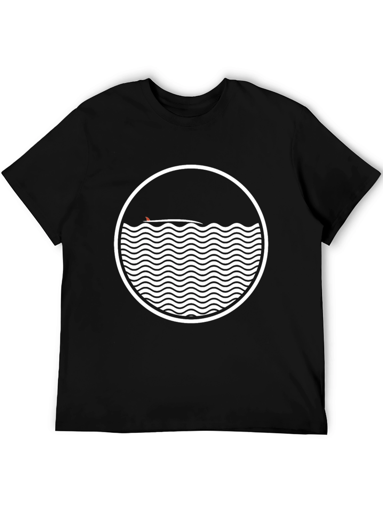 Surfing Wave Graphic Tee - Black