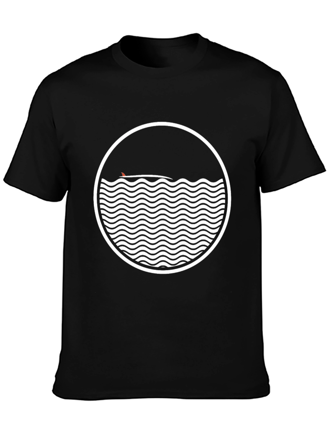 Surfing Wave Graphic Tee - Black