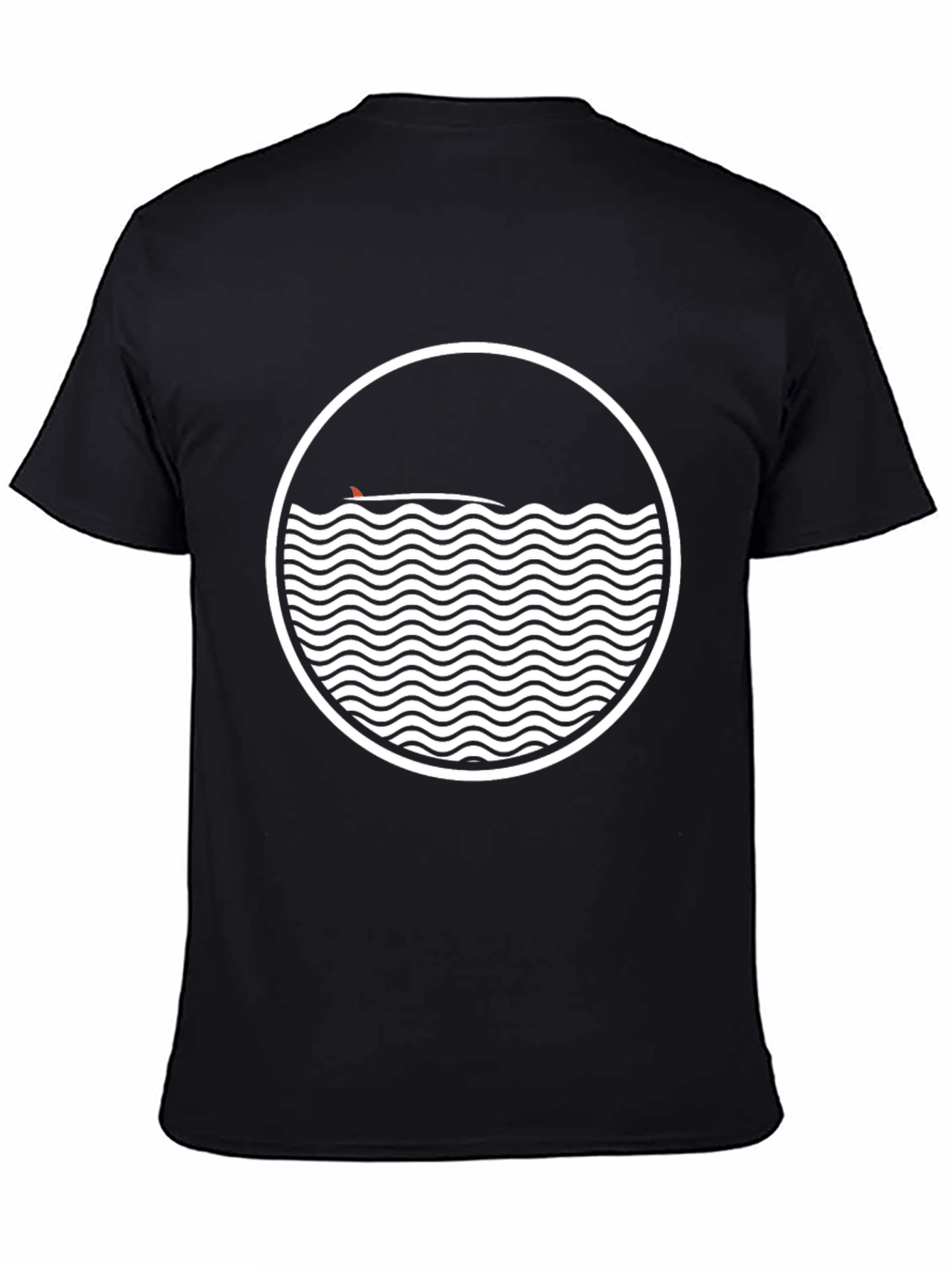 Surfing Wave Graphic Tee - Black