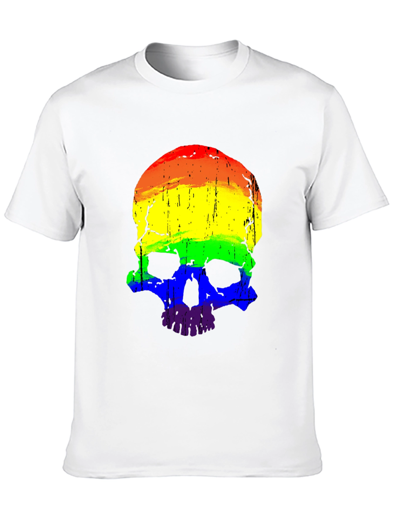 Rainbow Skull Graphic Tee - Mens Black T-Shirt