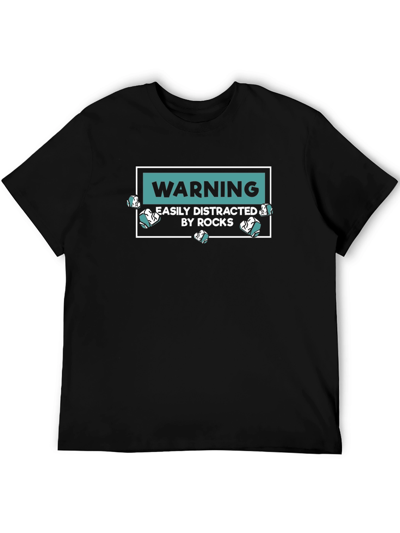 Warning Easily Distracted By Rocks Graphic T-Shirt