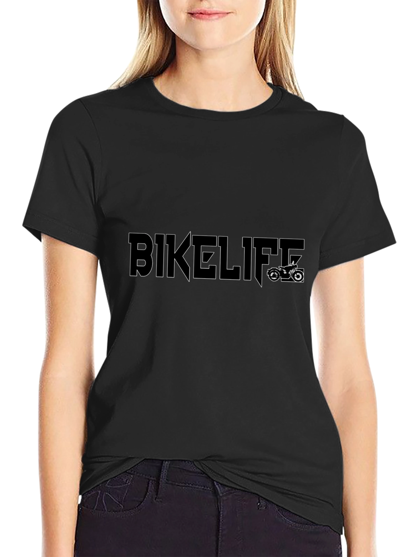 BIKELIFE Graphic Tee - Black Cotton T-Shirt