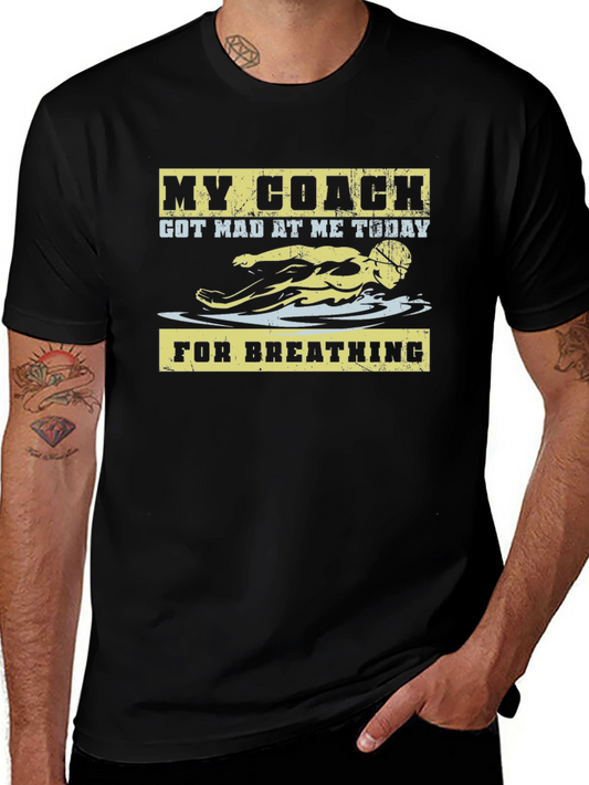 Funny Swim Coach T-Shirt - For Breathing