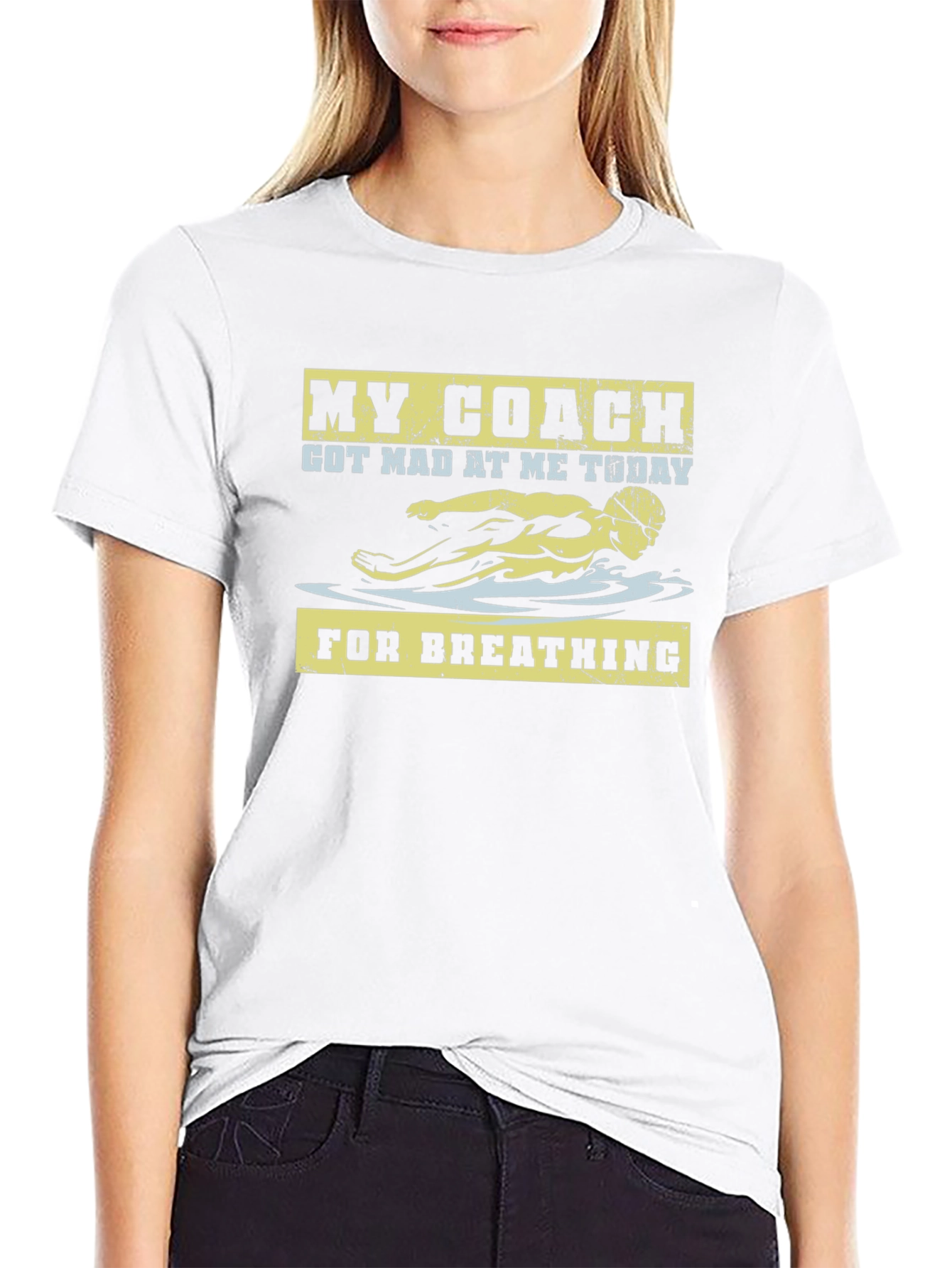 Funny Swim Coach T-Shirt - For Breathing