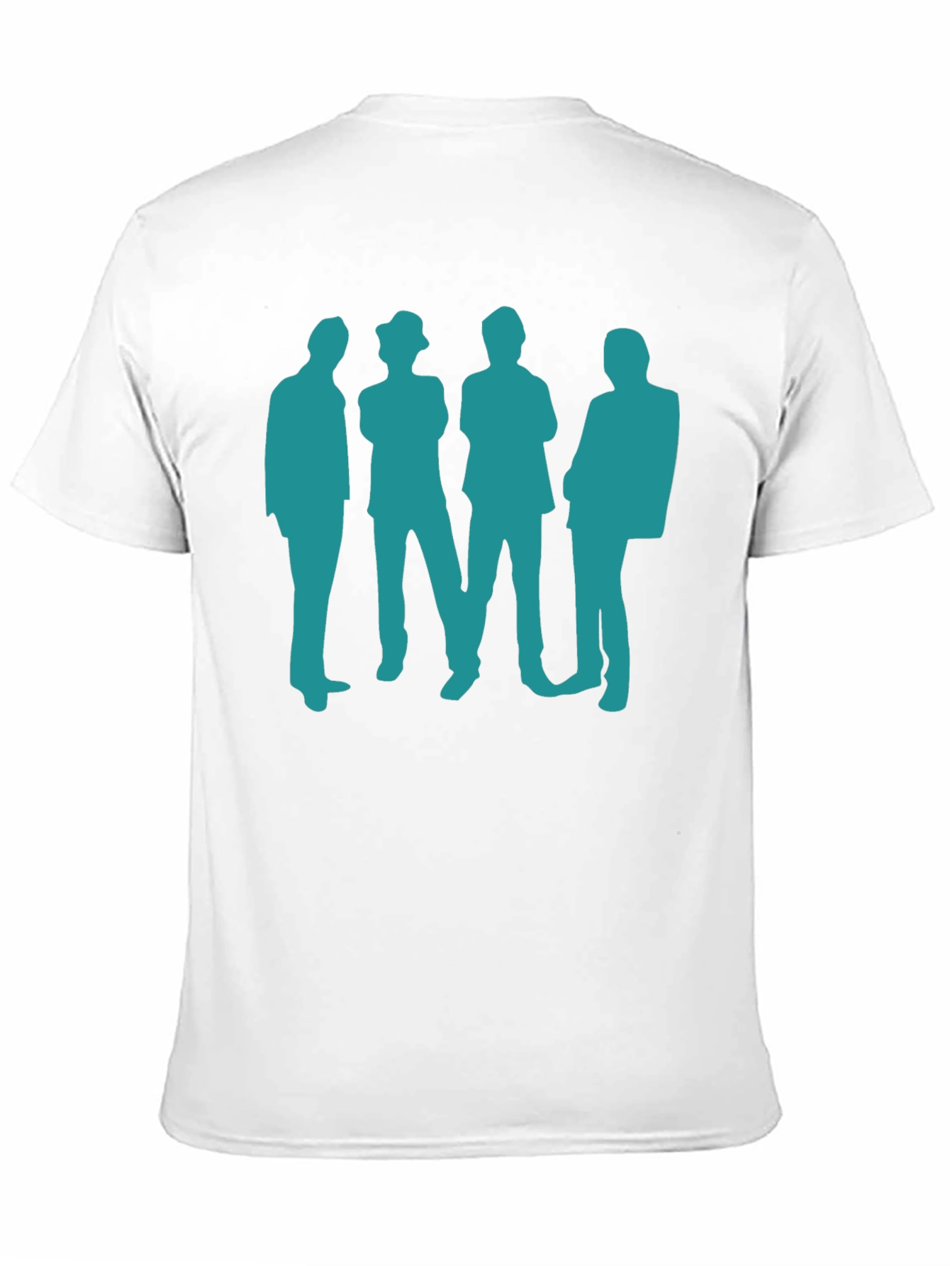 Retro Band Silhouette Black Cotton T-Shirt