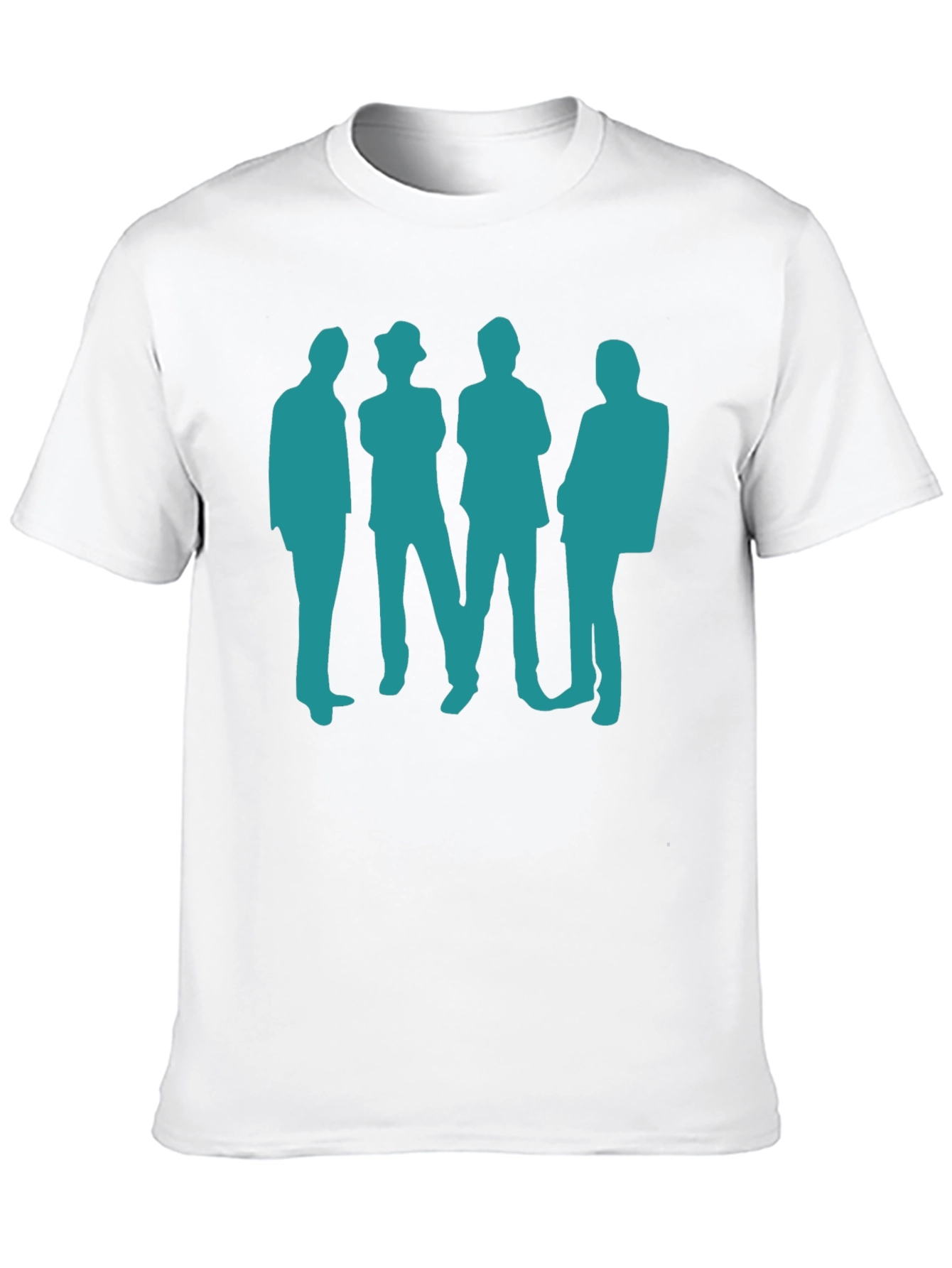 Retro Band Silhouette Black Cotton T-Shirt