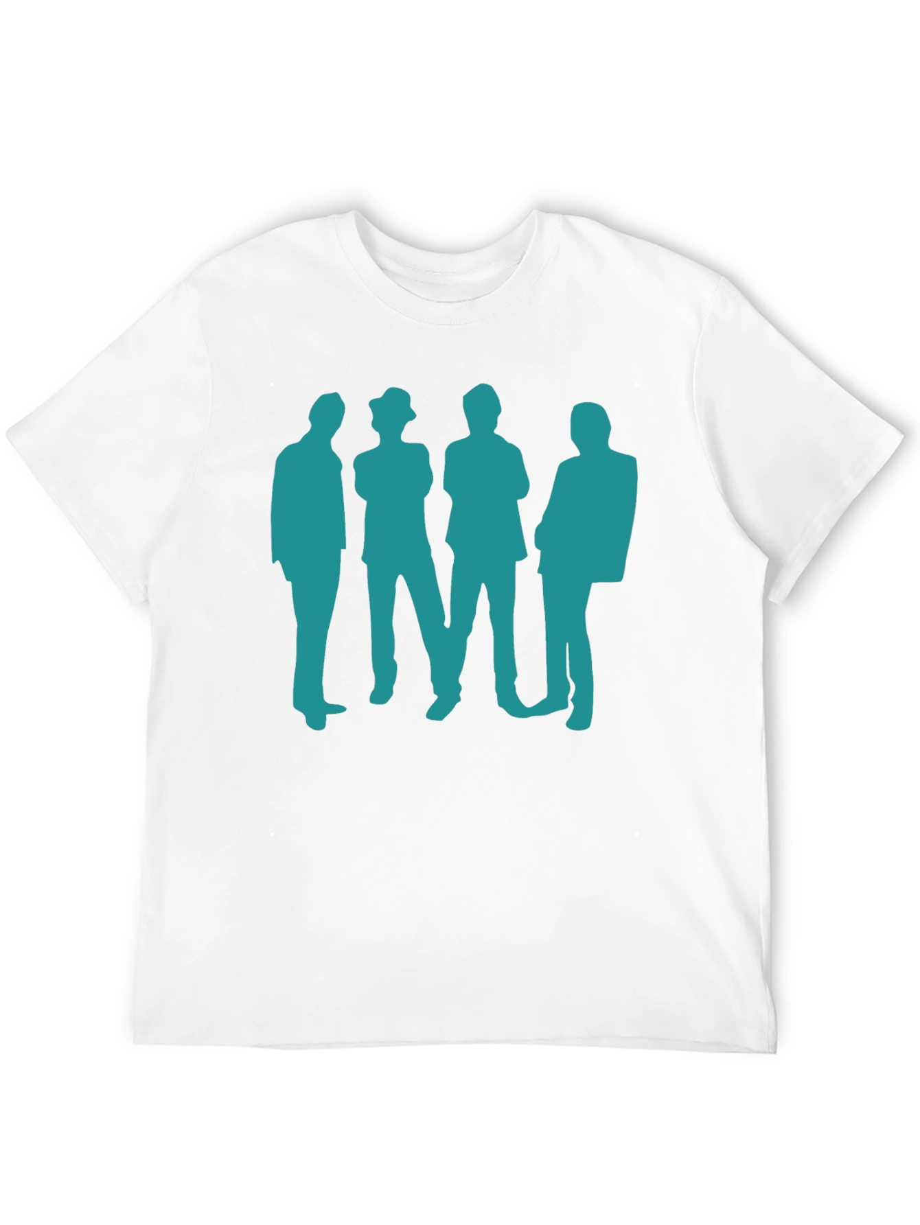 Retro Band Silhouette Black Cotton T-Shirt