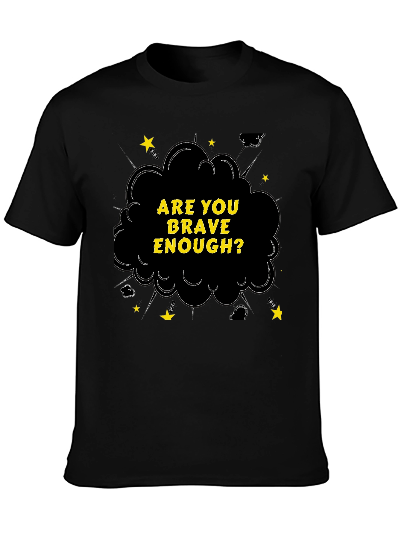 Brave Enough Graphic Tee - Black Cotton T-Shirt
