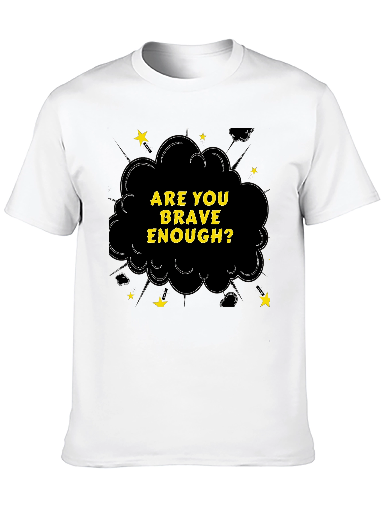 Brave Enough Graphic Tee - Black Cotton T-Shirt