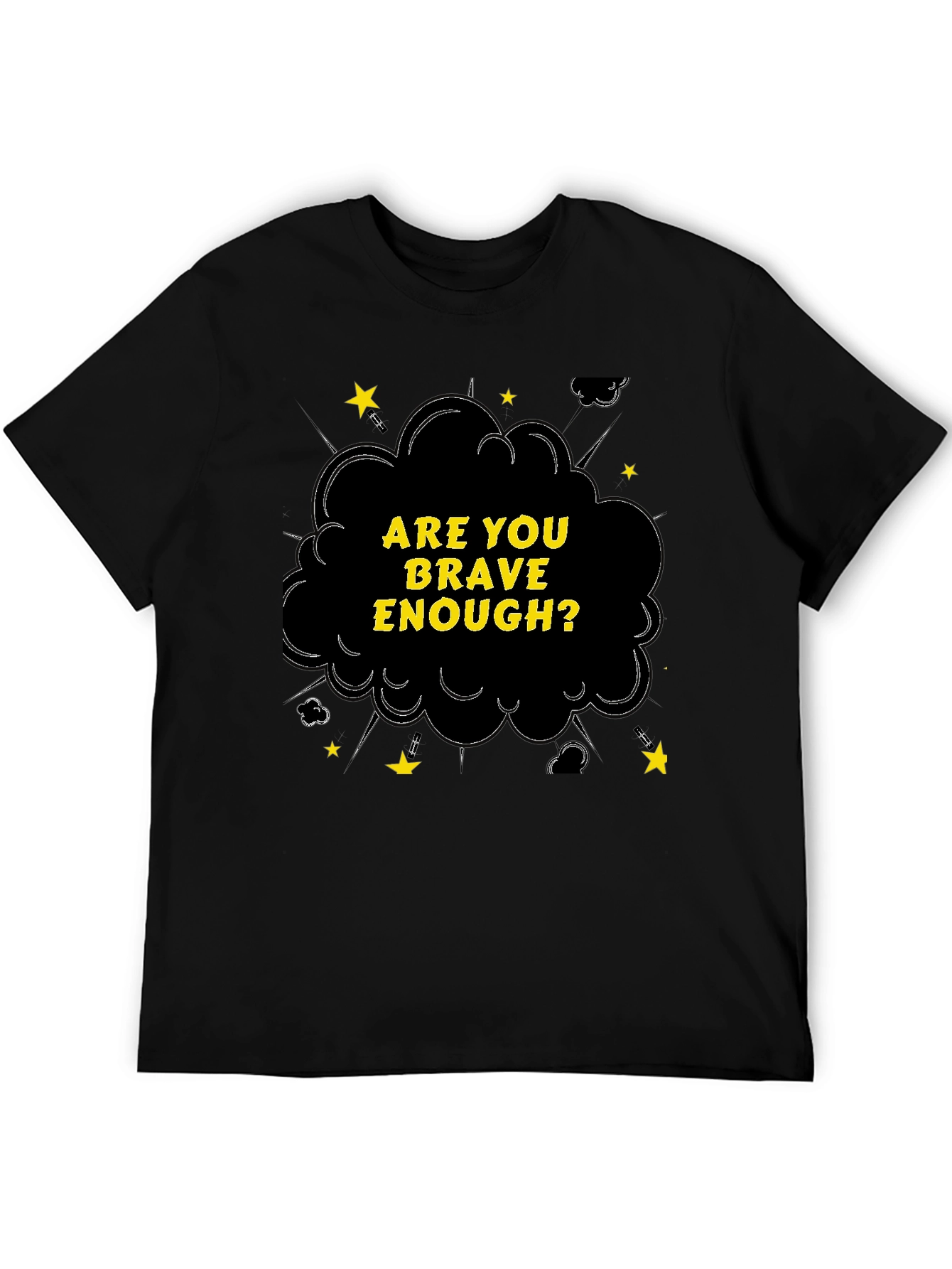 Brave Enough Graphic Tee - Black Cotton T-Shirt