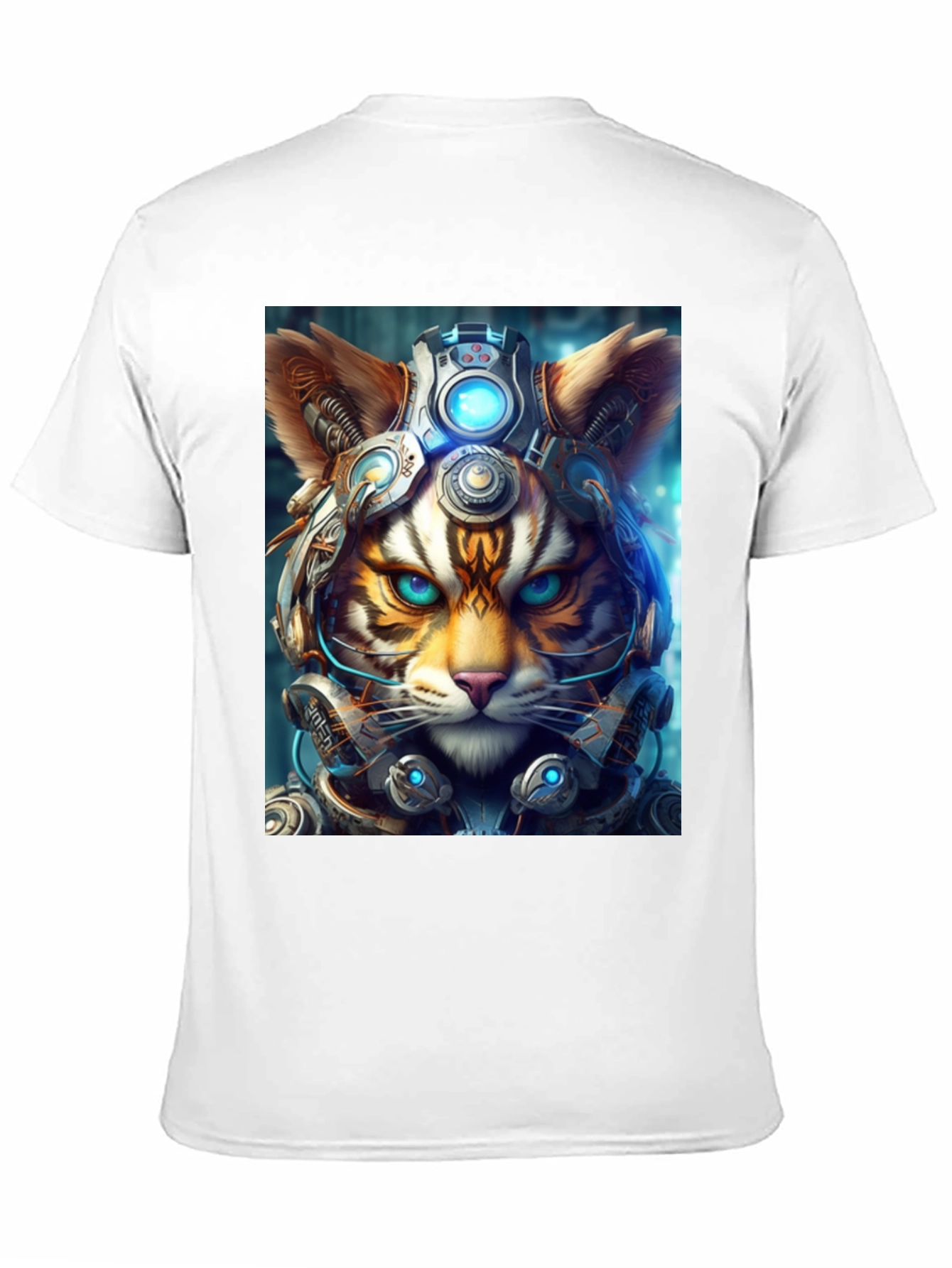 Cyberpunk Cat T-Shirt - Futuristic Feline Tee