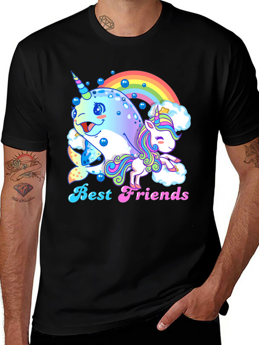 Narwhal and Unicorn Best Friends Graphic Tee