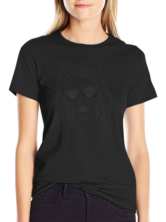 Diamond Eyes Graphic Tee - Modern Black T-Shirt