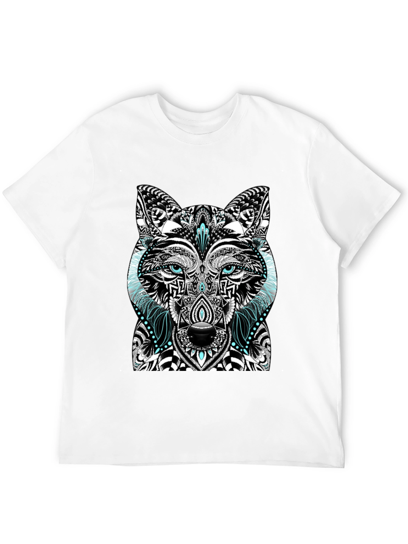 Wolf Graphic Print Black T-Shirt