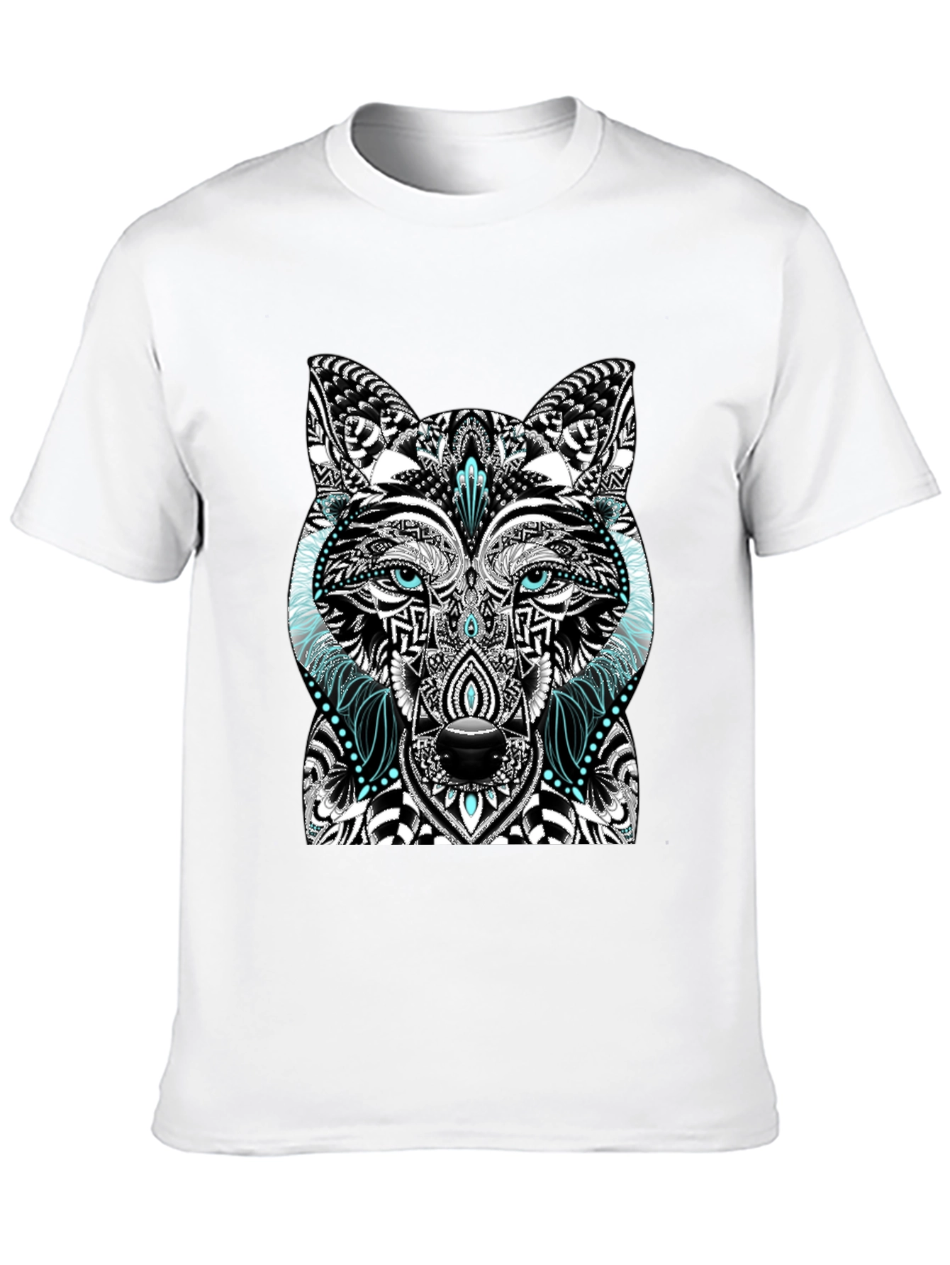 Wolf Graphic Print Black T-Shirt