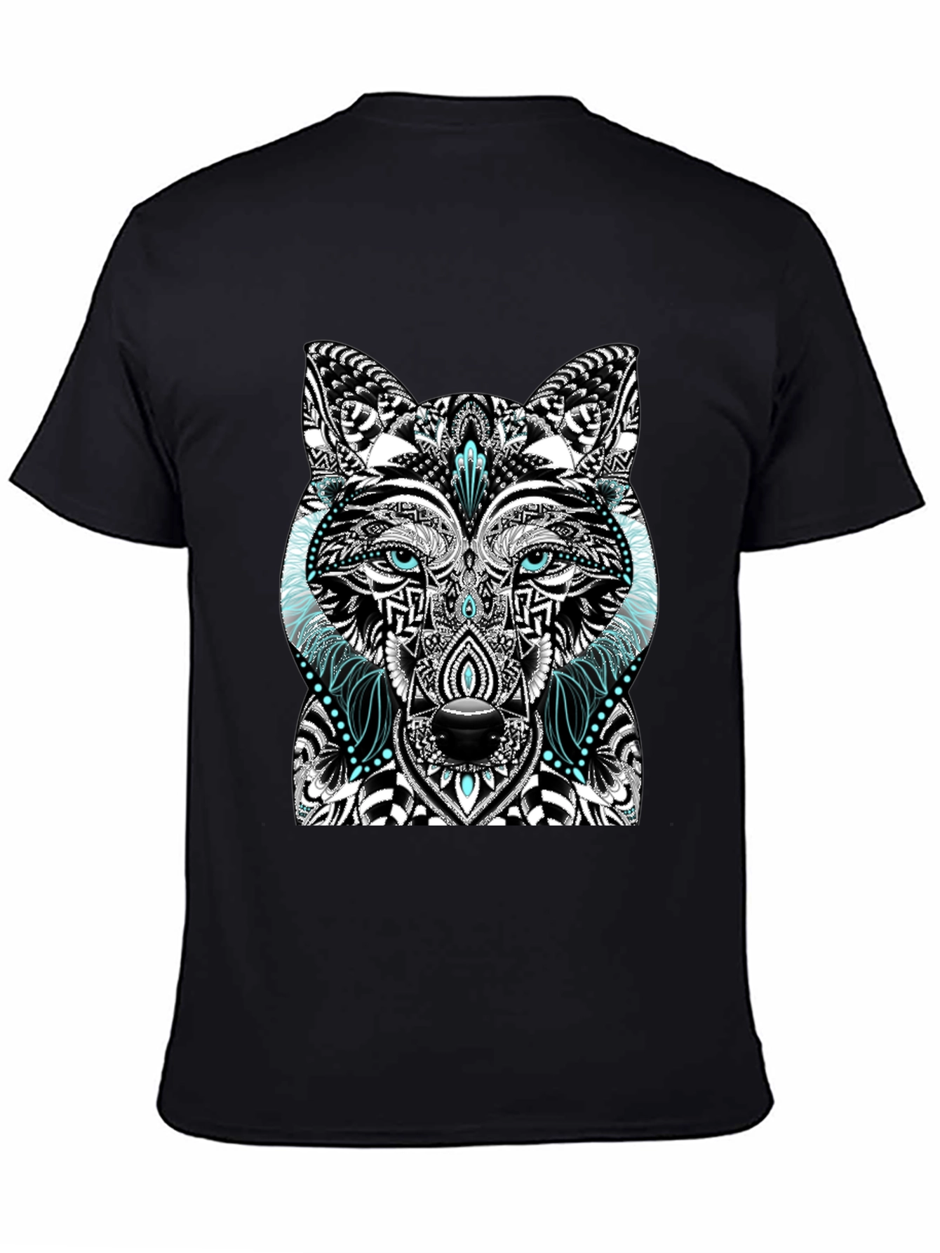 Wolf Graphic Print Black T-Shirt