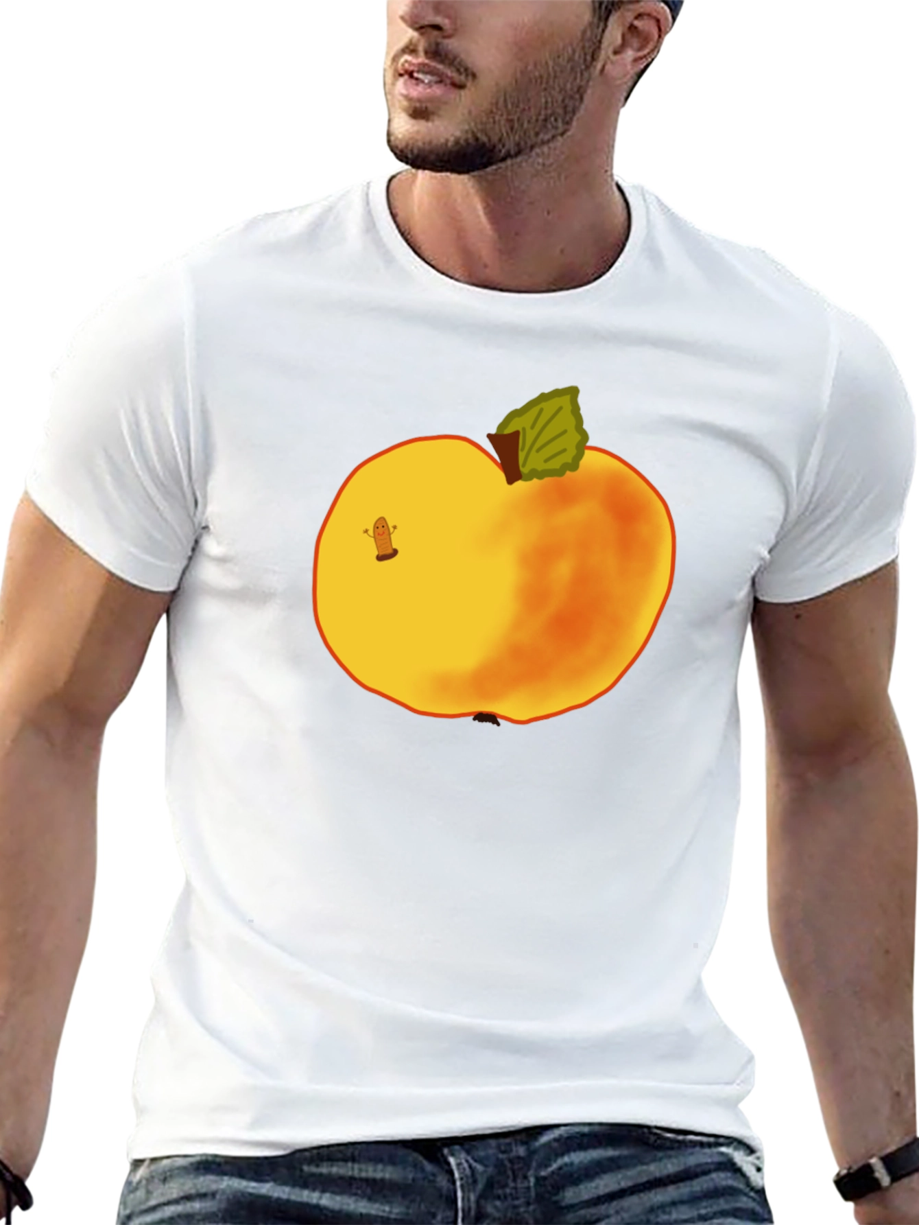 Whimsical Apple Graphic Tee - Unique Fruit Design