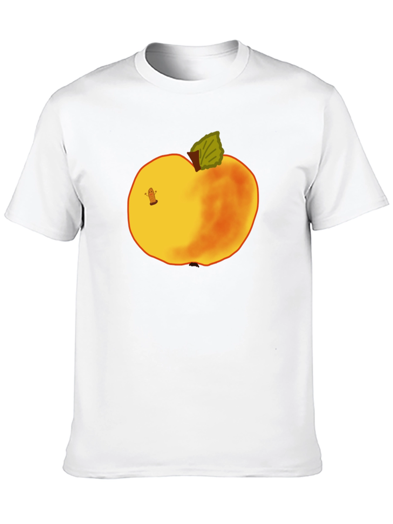 Whimsical Apple Graphic Tee - Unique Fruit Design