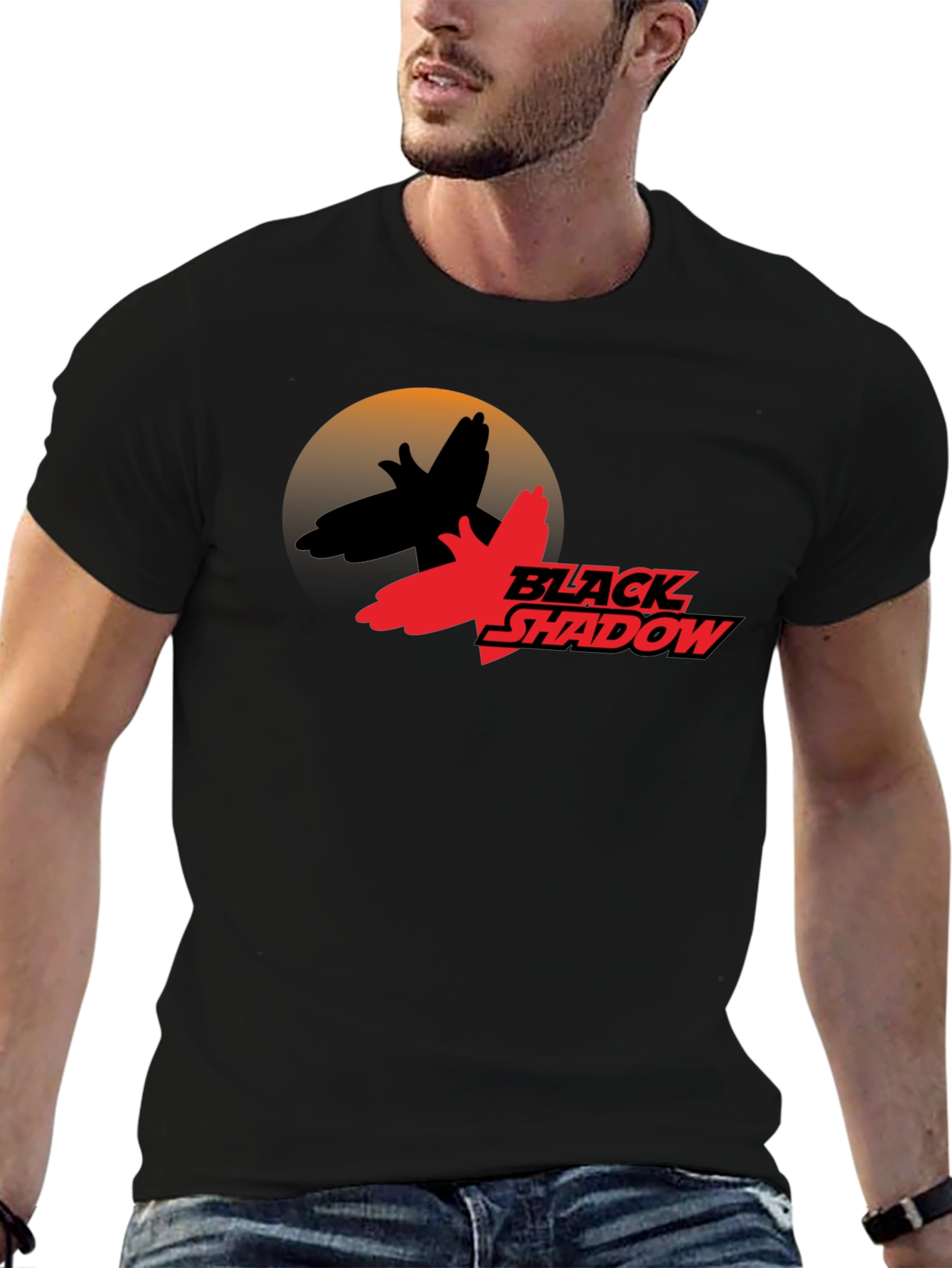 Black Shadow Graphic Tee - Retro Inspired T-Shirt