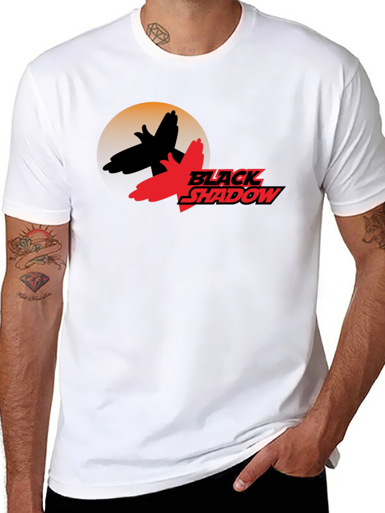 Black Shadow Graphic Tee - Retro Inspired T-Shirt