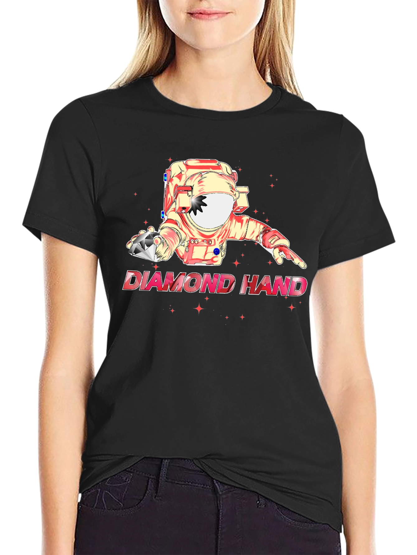 Diamond Hand Astronaut Graphic T-Shirt