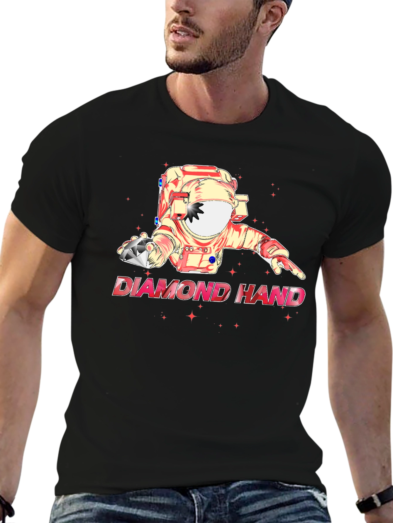 Diamond Hand Astronaut Graphic T-Shirt