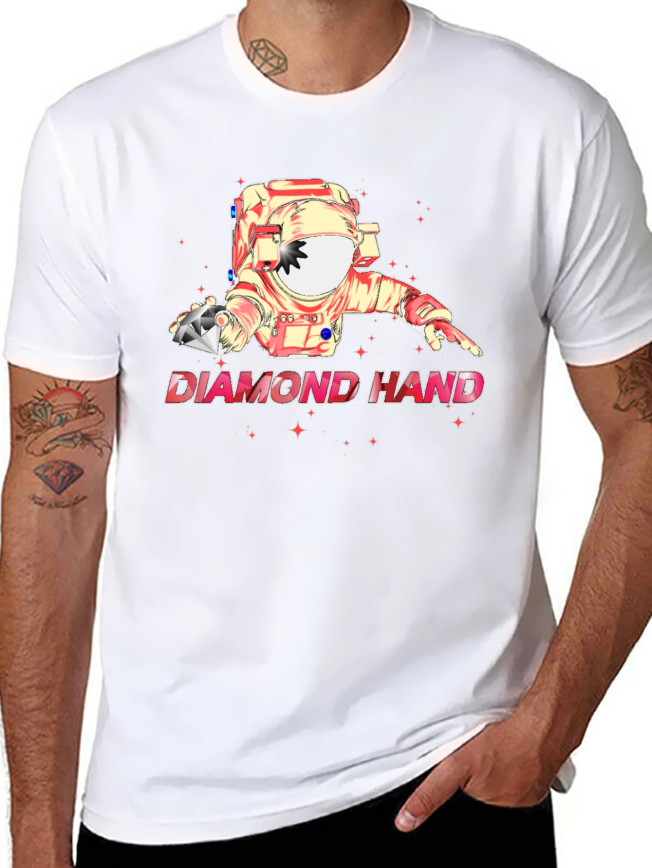 Diamond Hand Astronaut Graphic T-Shirt