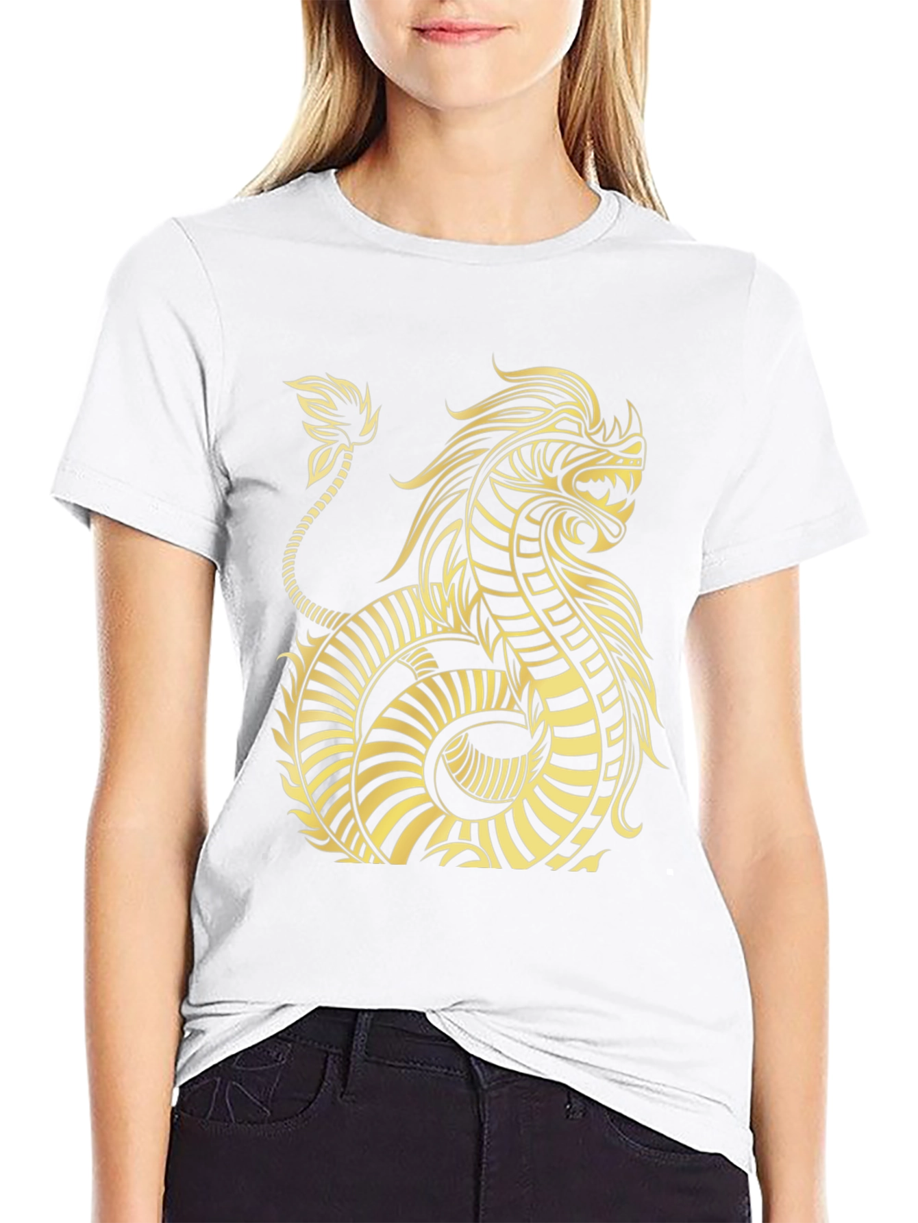 Dragon Graphic Tee - Black Cotton T-Shirt