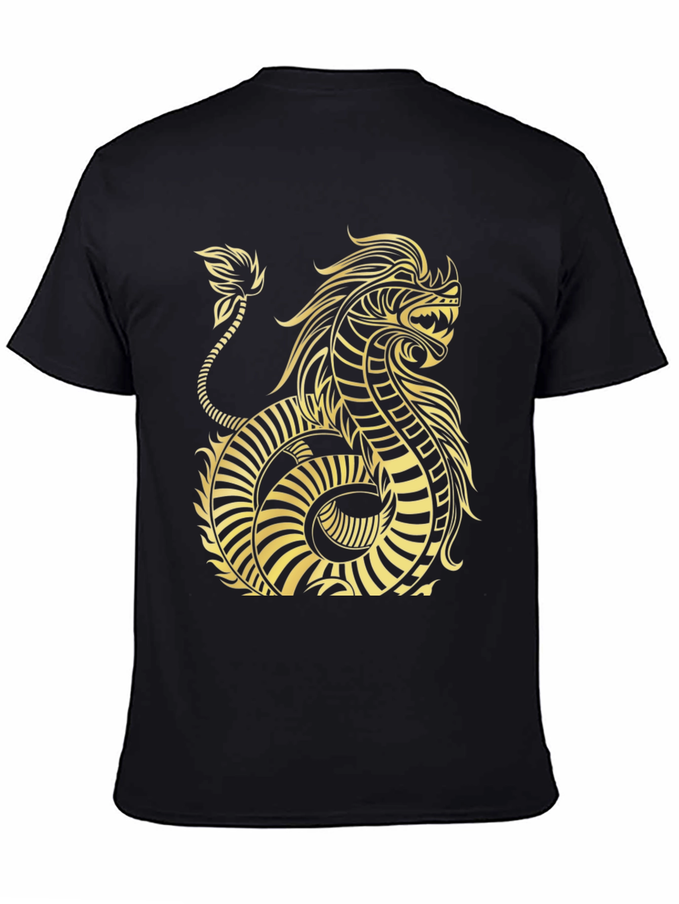 Dragon Graphic Tee - Black Cotton T-Shirt