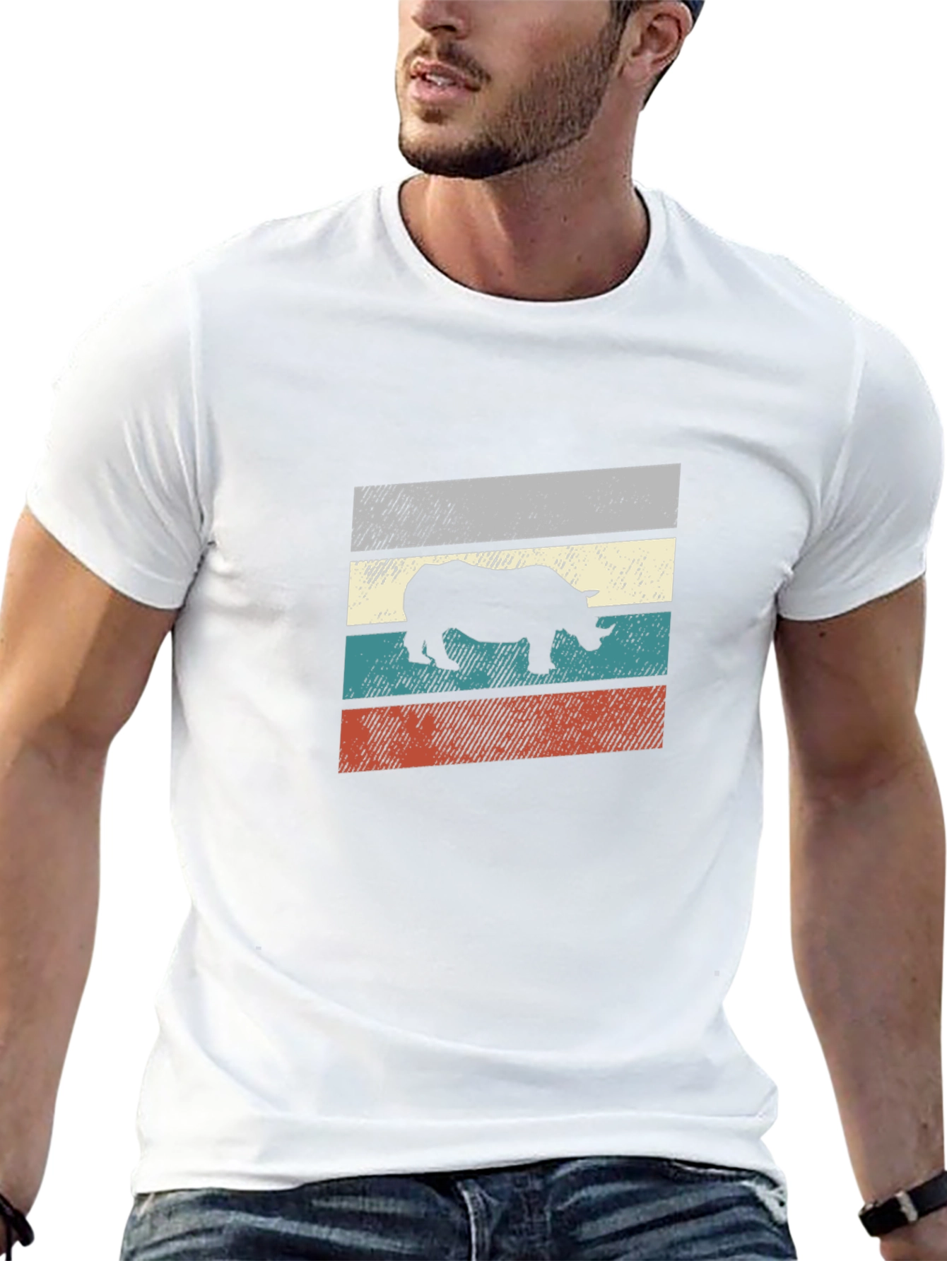 Retro Rhino Striped Tee