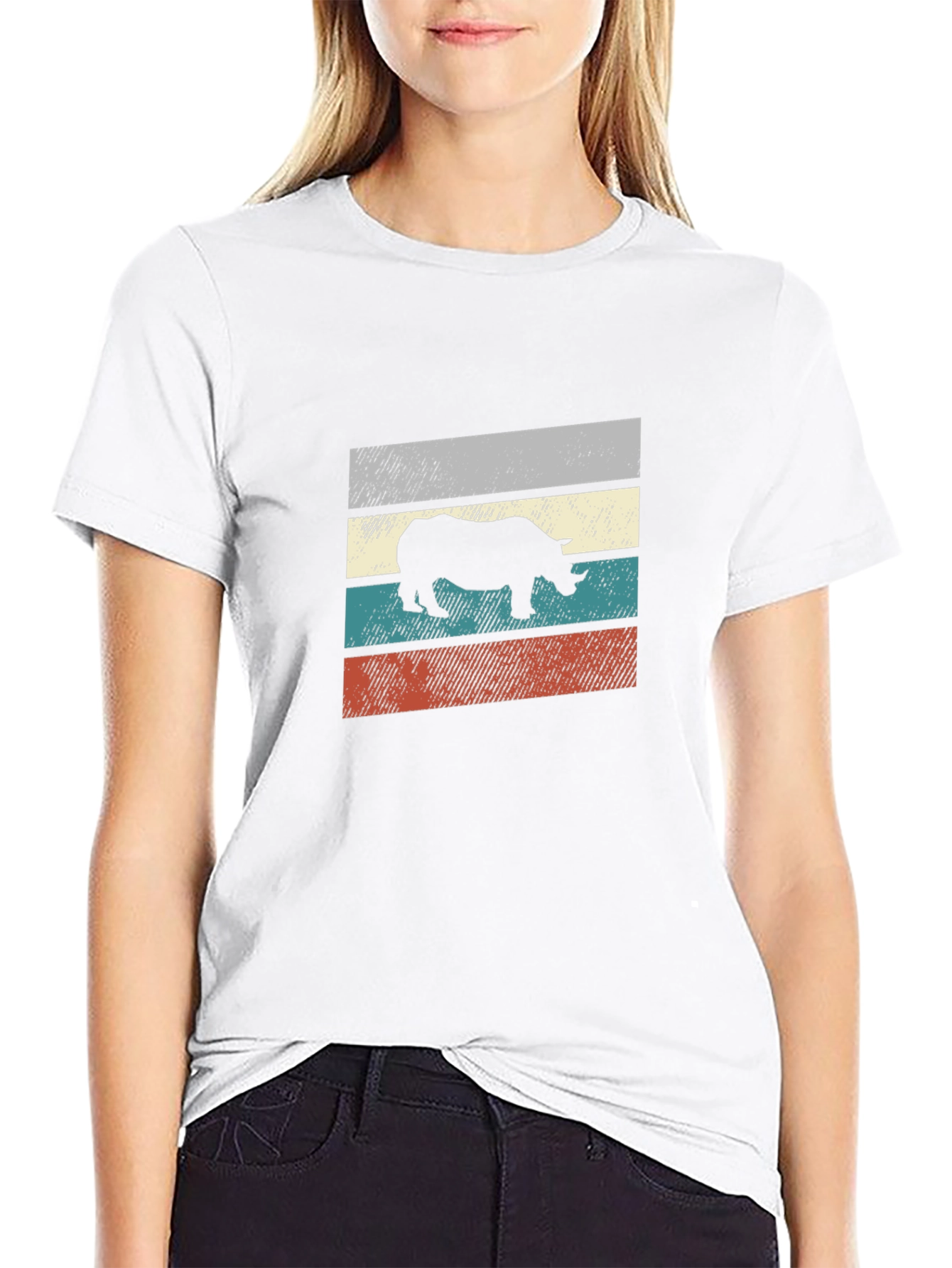 Retro Rhino Striped Tee