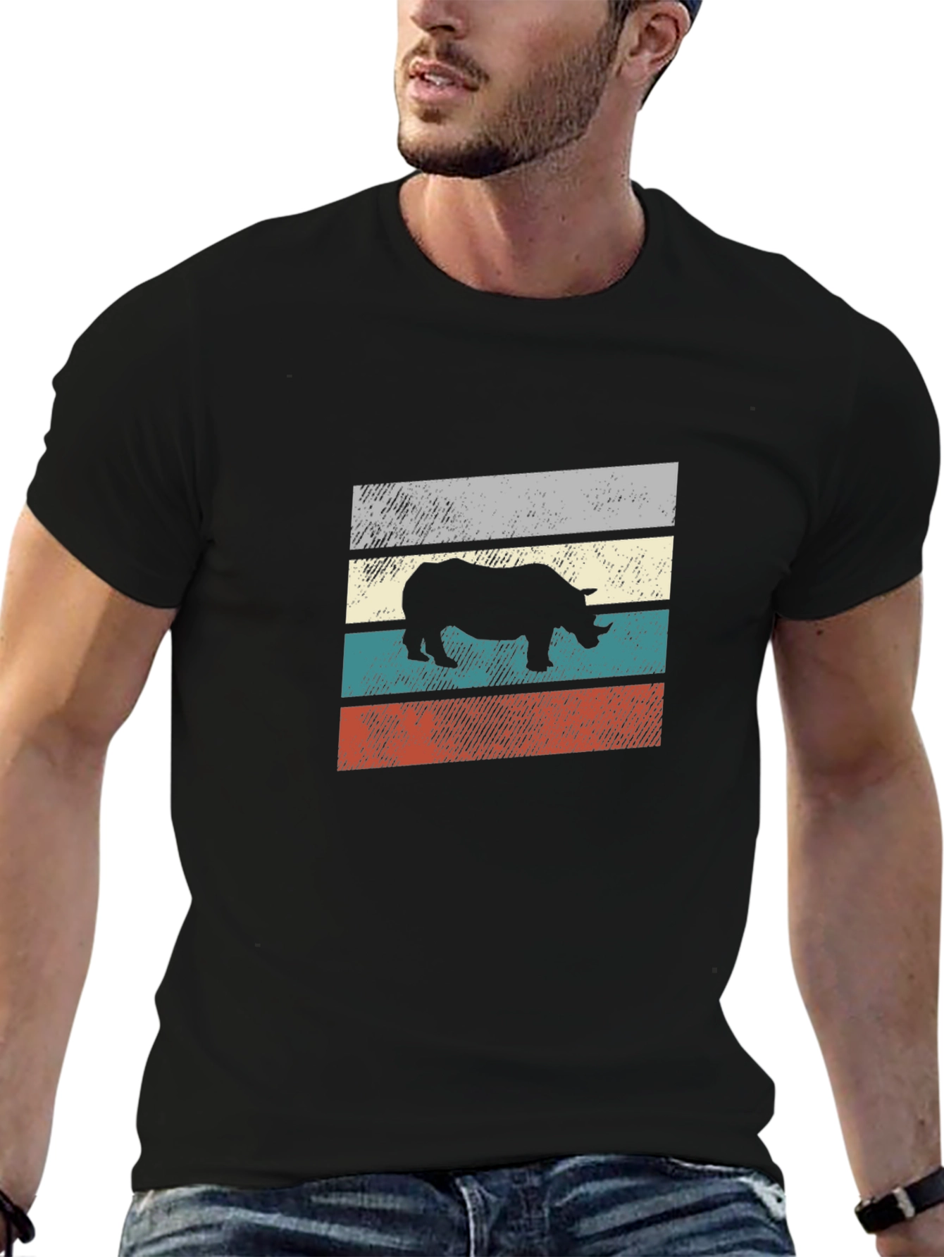 Retro Rhino Striped Tee