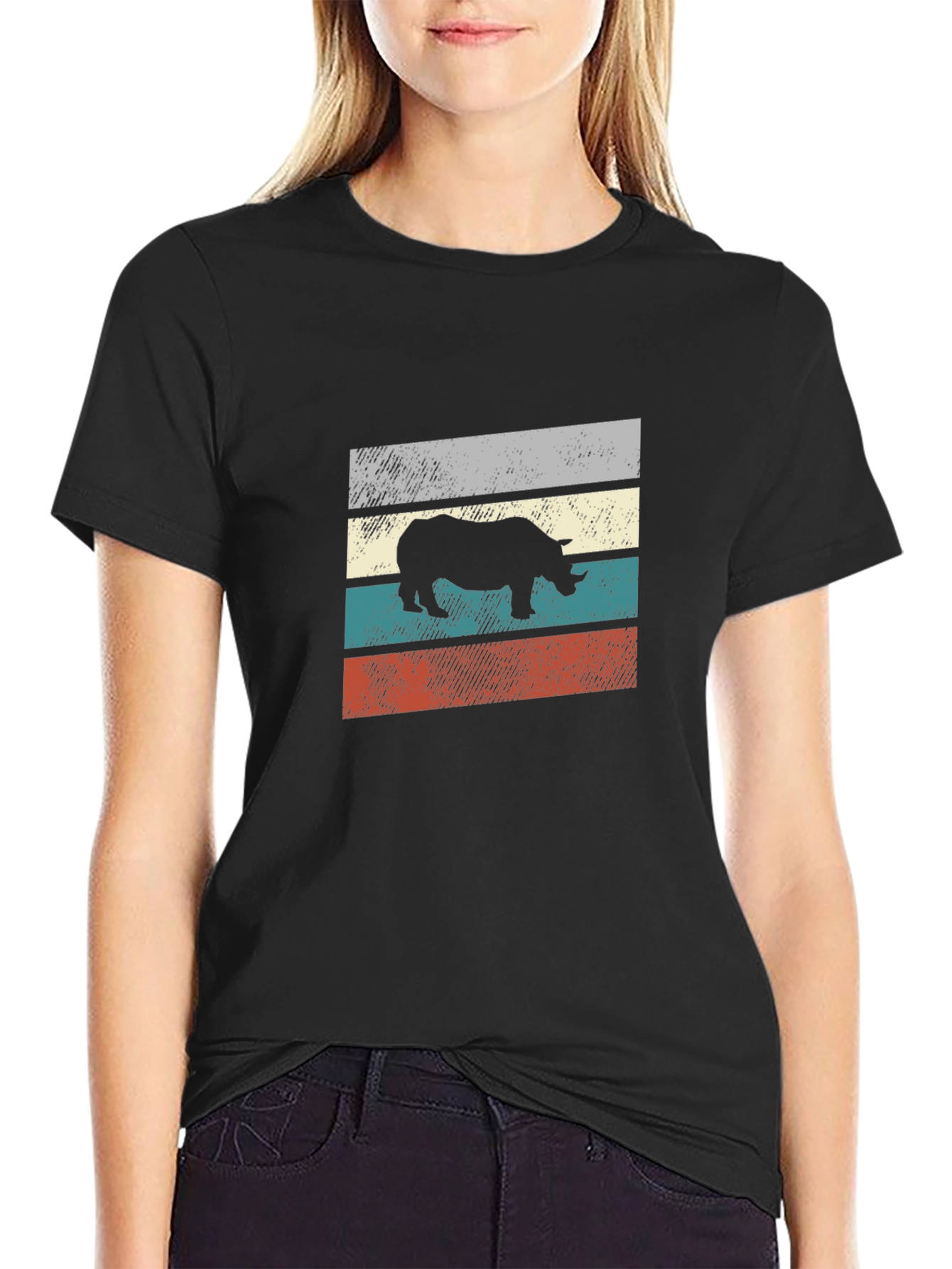 Retro Rhino Striped Tee
