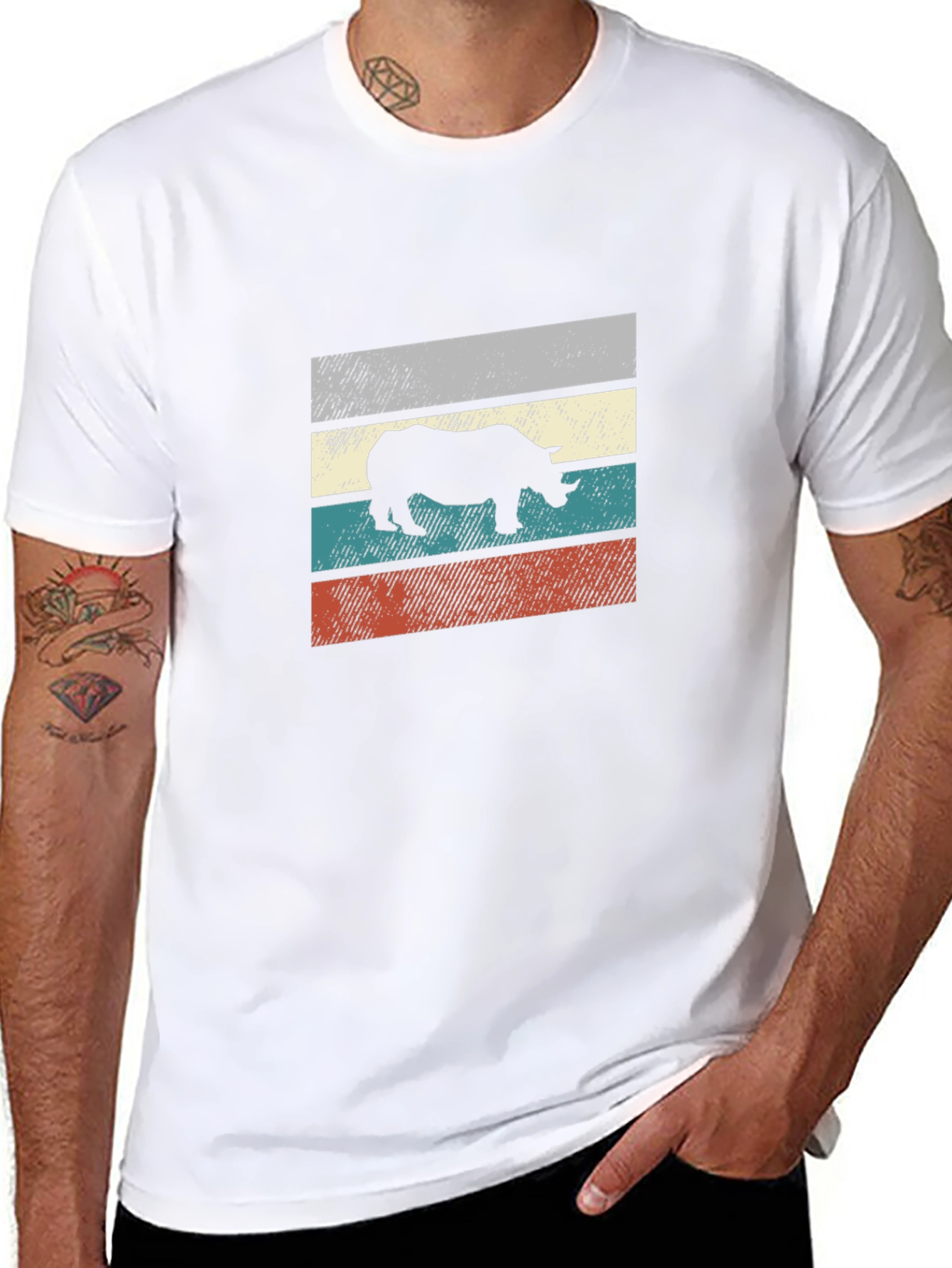 Retro Rhino Striped Tee