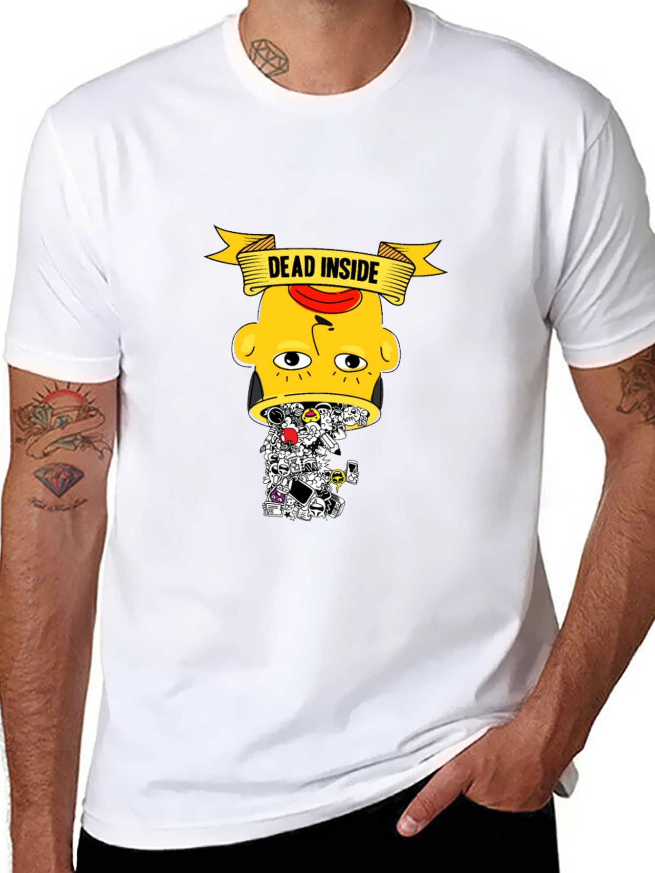 Dead Inside Graphic Tee - Trendy Black T-Shirt