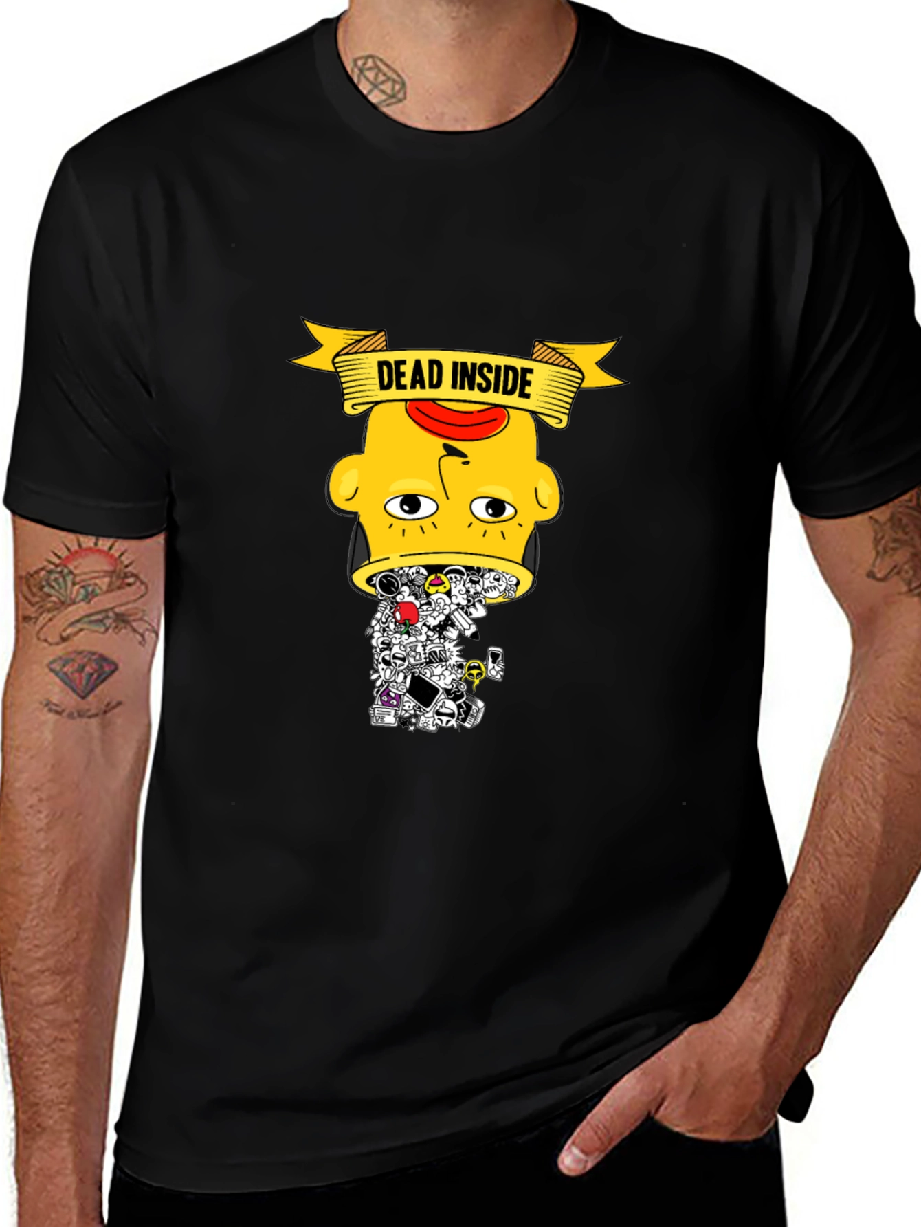 Dead Inside Graphic Tee - Trendy Black T-Shirt